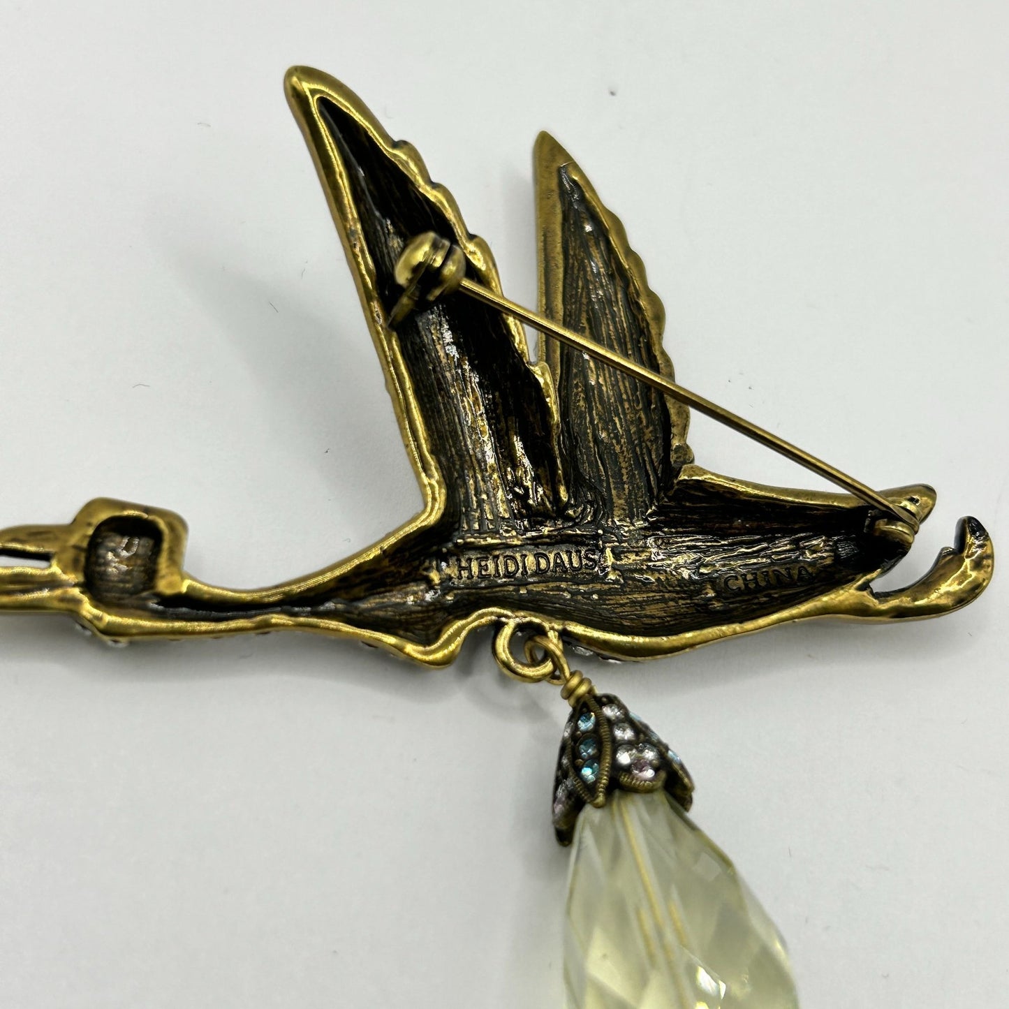 HEIDI DAUS®"A Very Special Delivery" Beaded Crystal Stork Pin/Brooch