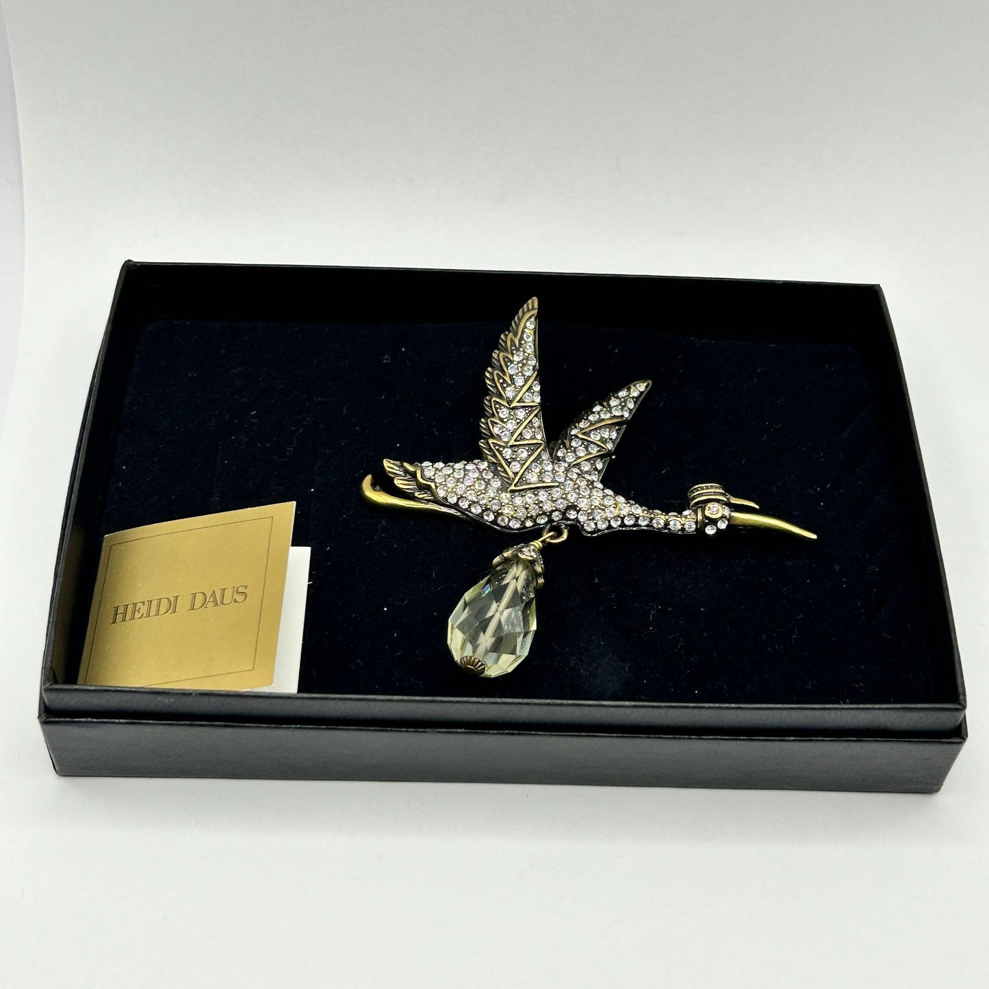 HEIDI DAUS®"A Very Special Delivery" Beaded Crystal Stork Pin/Brooch