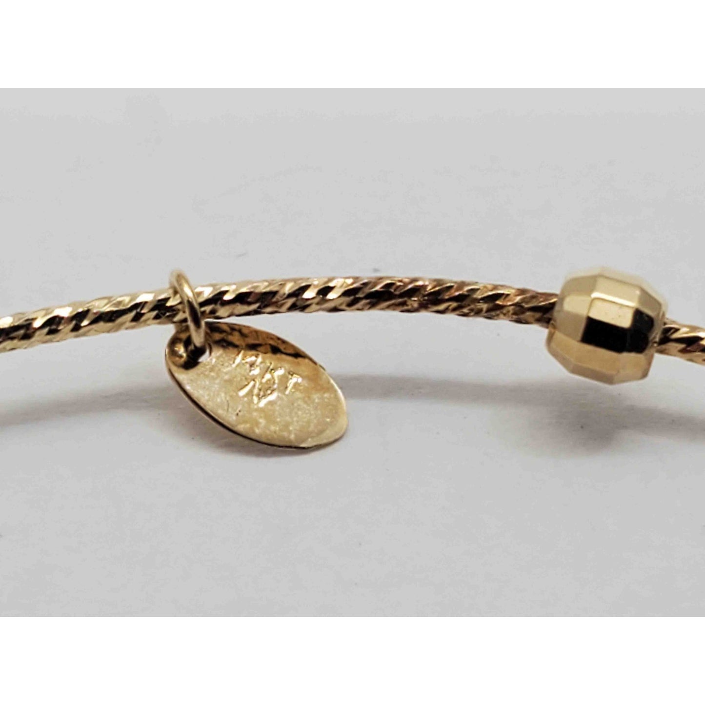 Heart Charm Bead Love Bracelet 14k Multi-Tone Gold