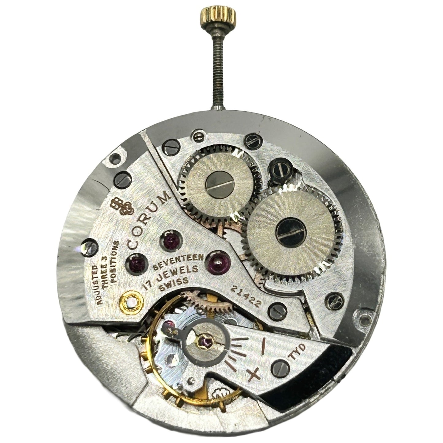 Corum Manual Wind Mechanical Watch Movement + Dial - 17 Jewels - WORKING