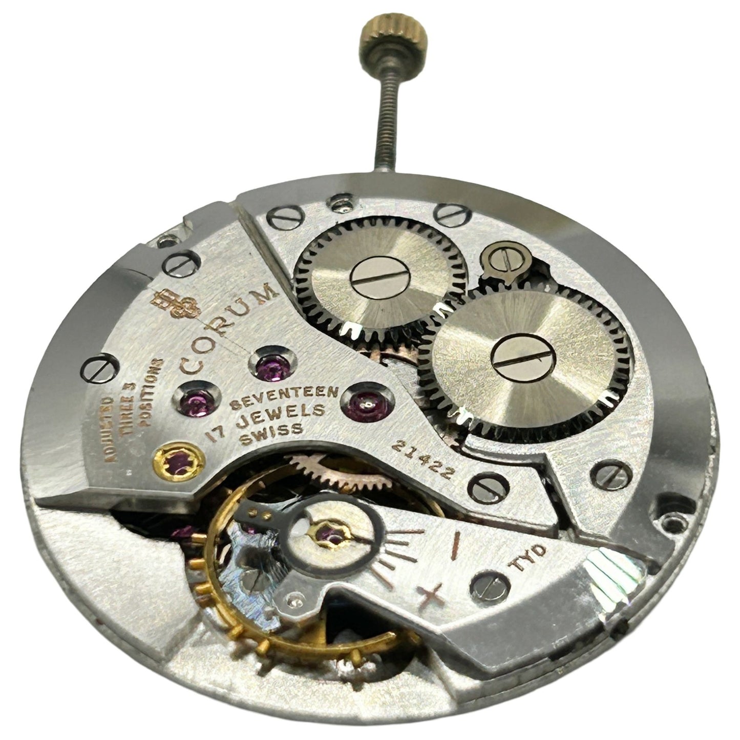Corum Manual Wind Mechanical Watch Movement + Dial - 17 Jewels - WORKING