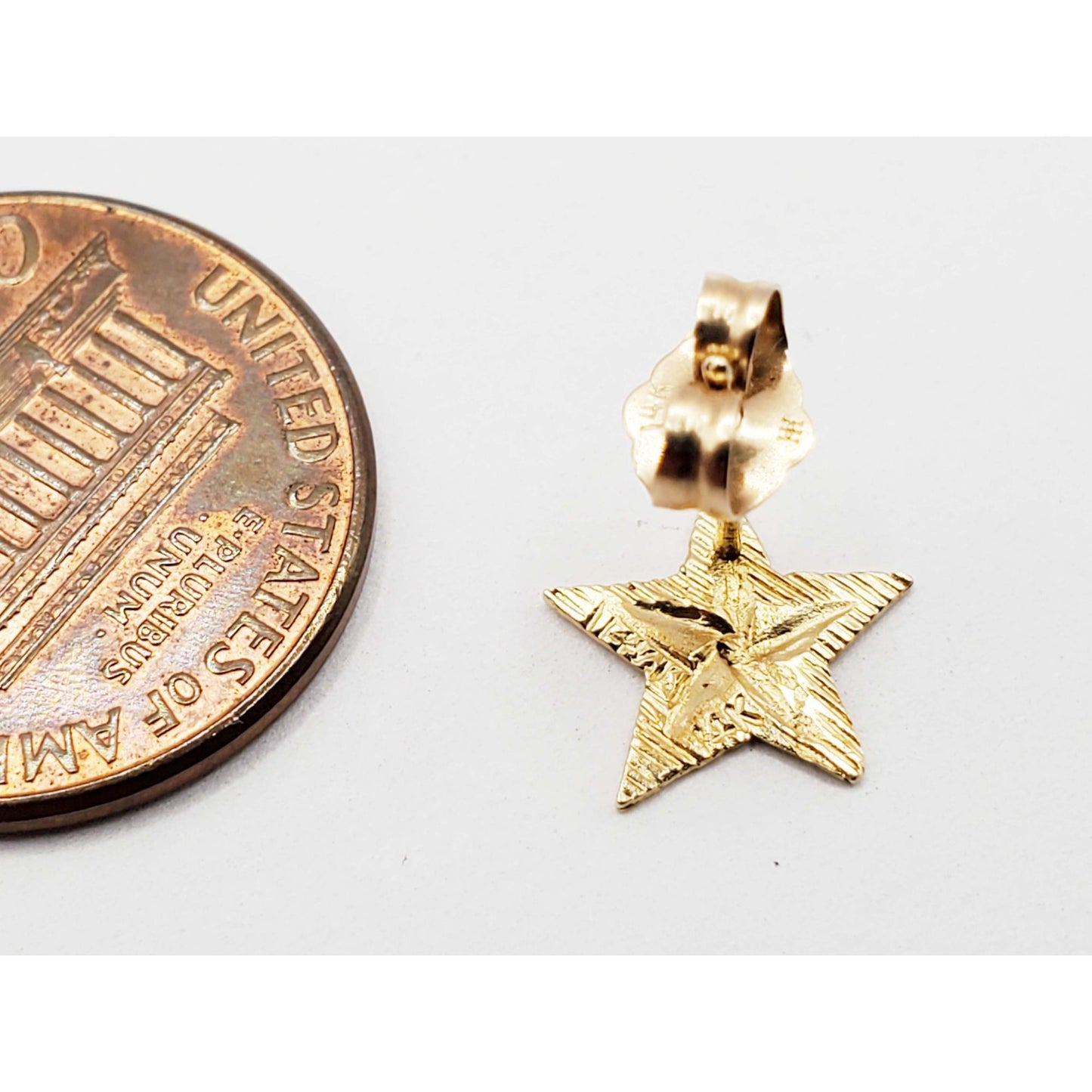 Five Point Star Stud Earrings 14k Gold