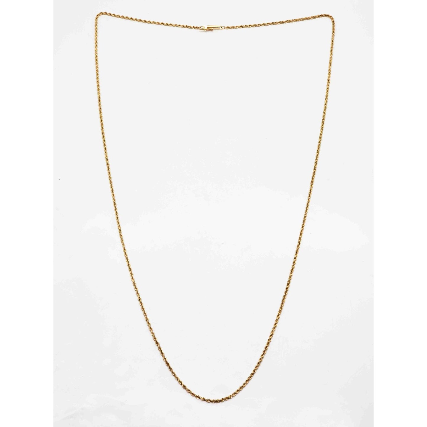 1.8mm Wide Rope Chain Necklace 14k Gold 28" Extra Long