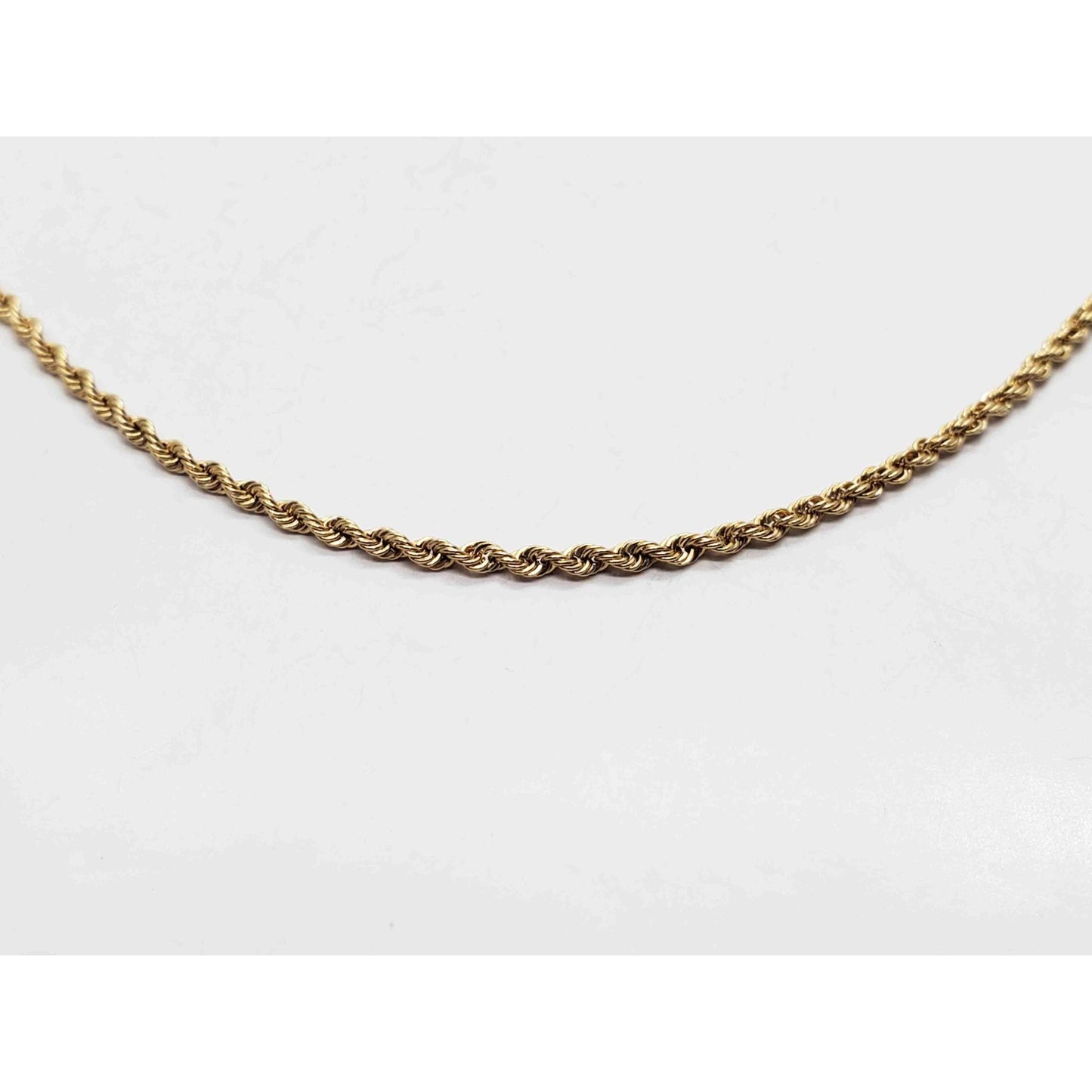 1.8mm Wide Rope Chain Necklace 14k Gold 28" Extra Long