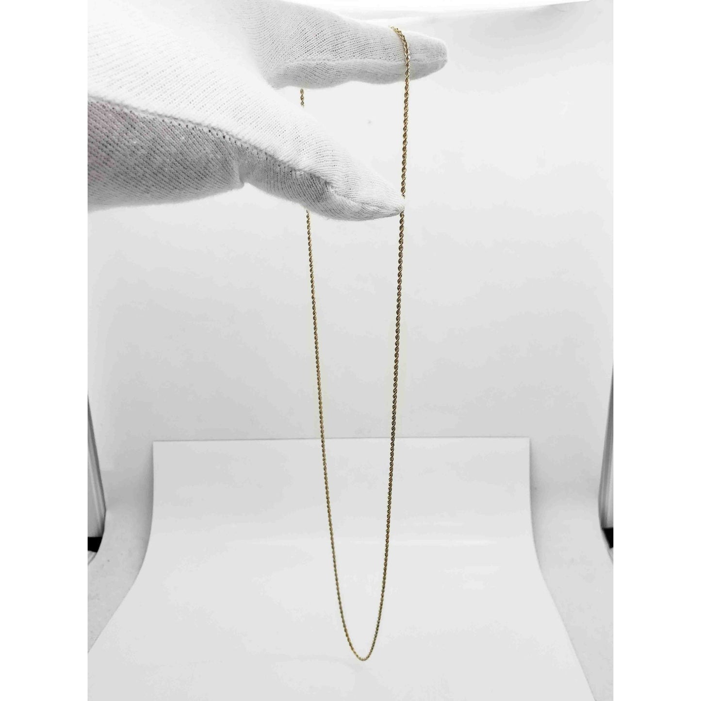 1.8mm Wide Rope Chain Necklace 14k Gold 28" Extra Long