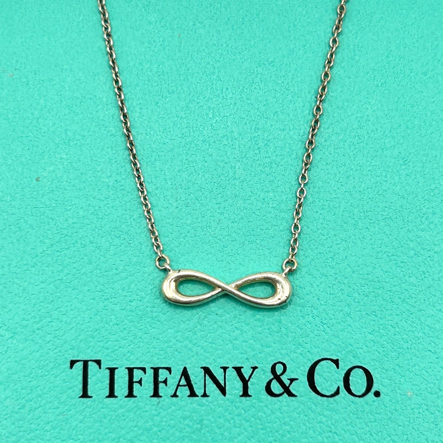 Tiffany & Co Sterling AG925 Silver Mini Infinity Pendant Necklace 17.5"