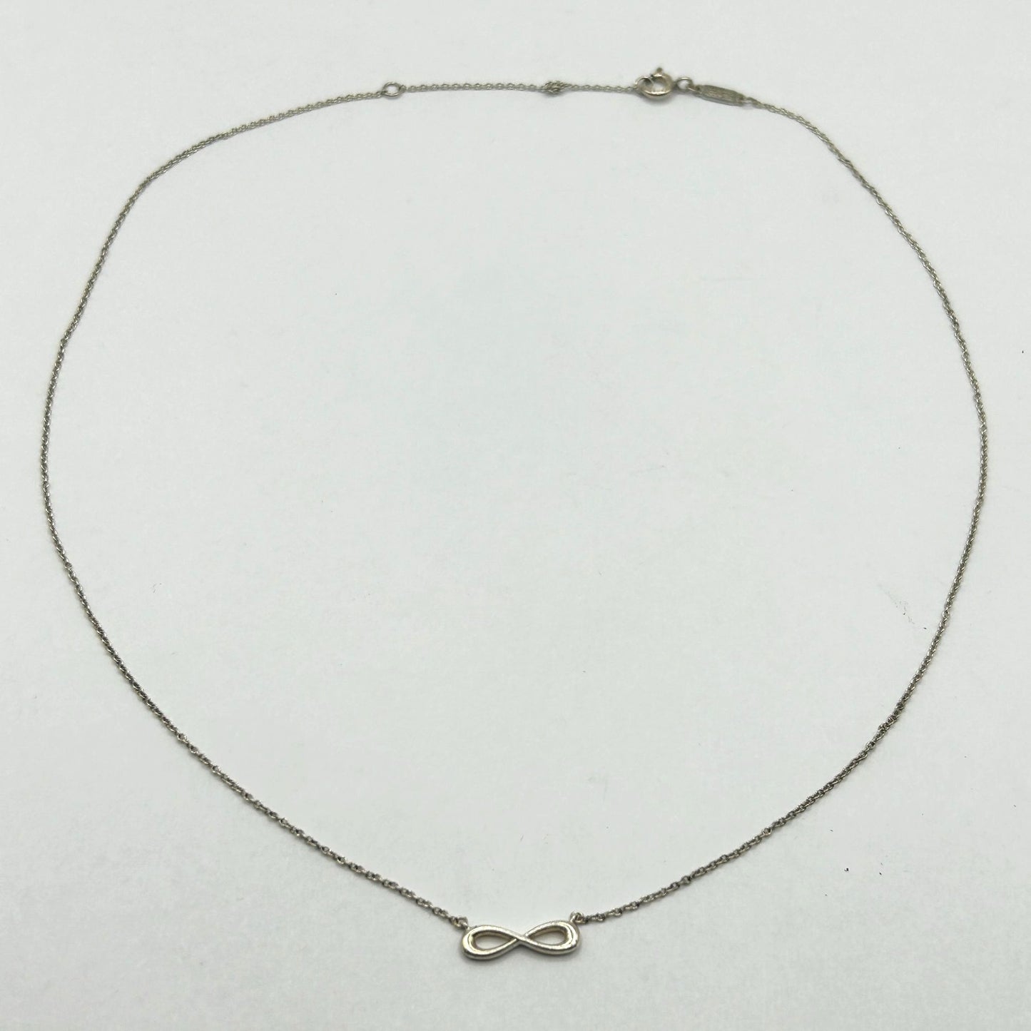 Tiffany & Co Sterling AG925 Silver Mini Infinity Pendant Necklace 17.5"