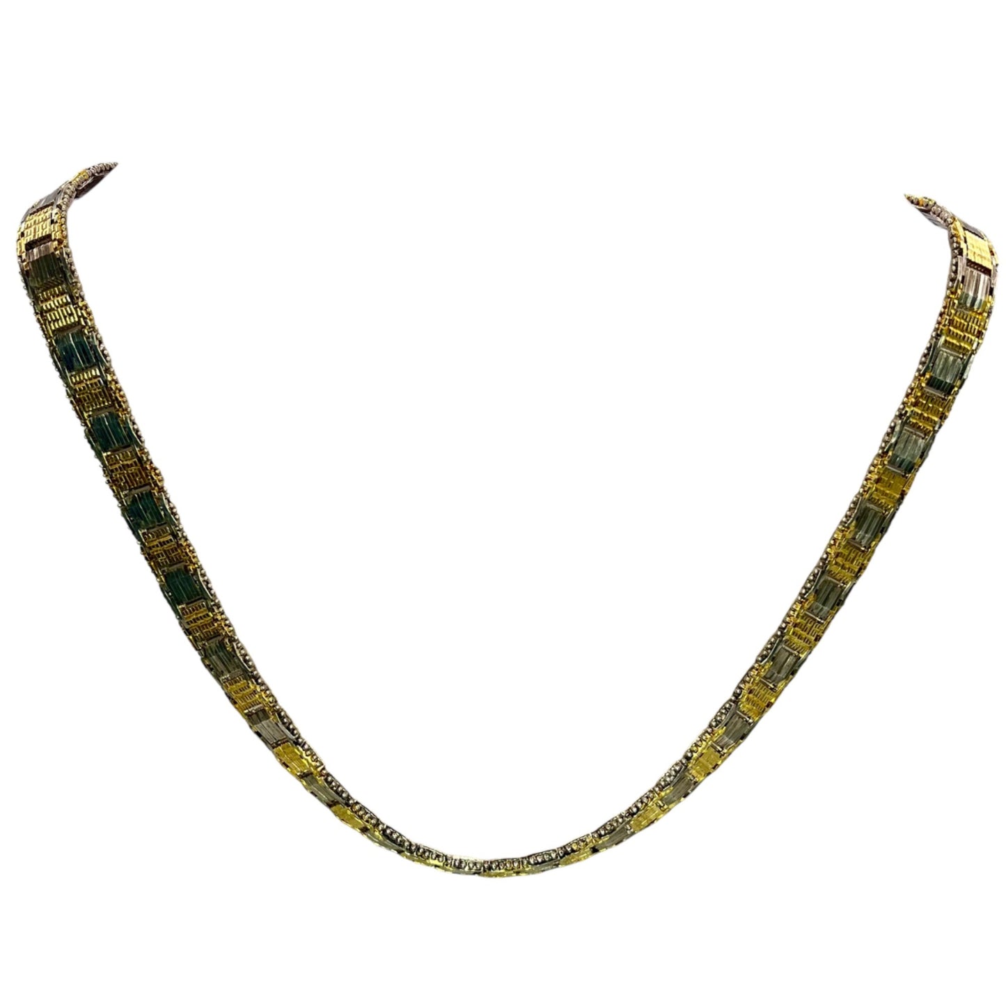 Milor Italy 925 Sterling Silver Gold Vermeil Two Tone Chain Necklace Statement