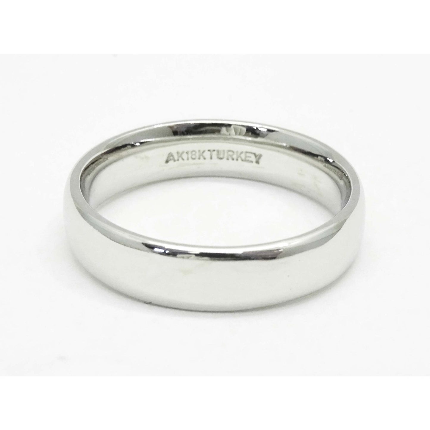 Atasay Kuyumculuk 5mm Comfort Fit Hollow Wedding Band 18k White Gold Size 10