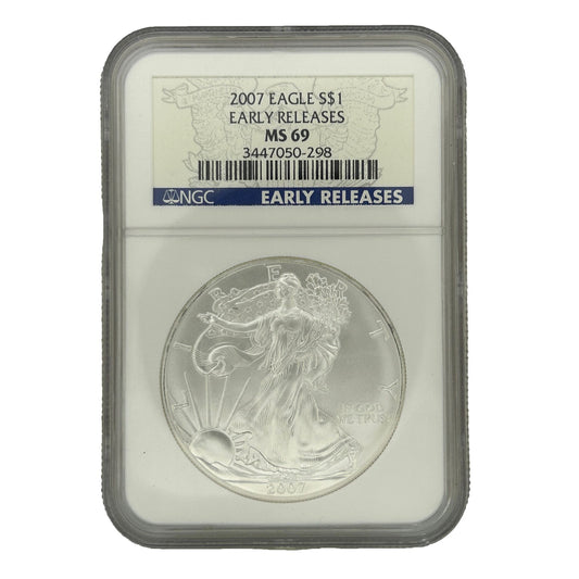 2007 American Silver Eagle $1 Coin NGC MS-69 Early Releases 3447050-298
