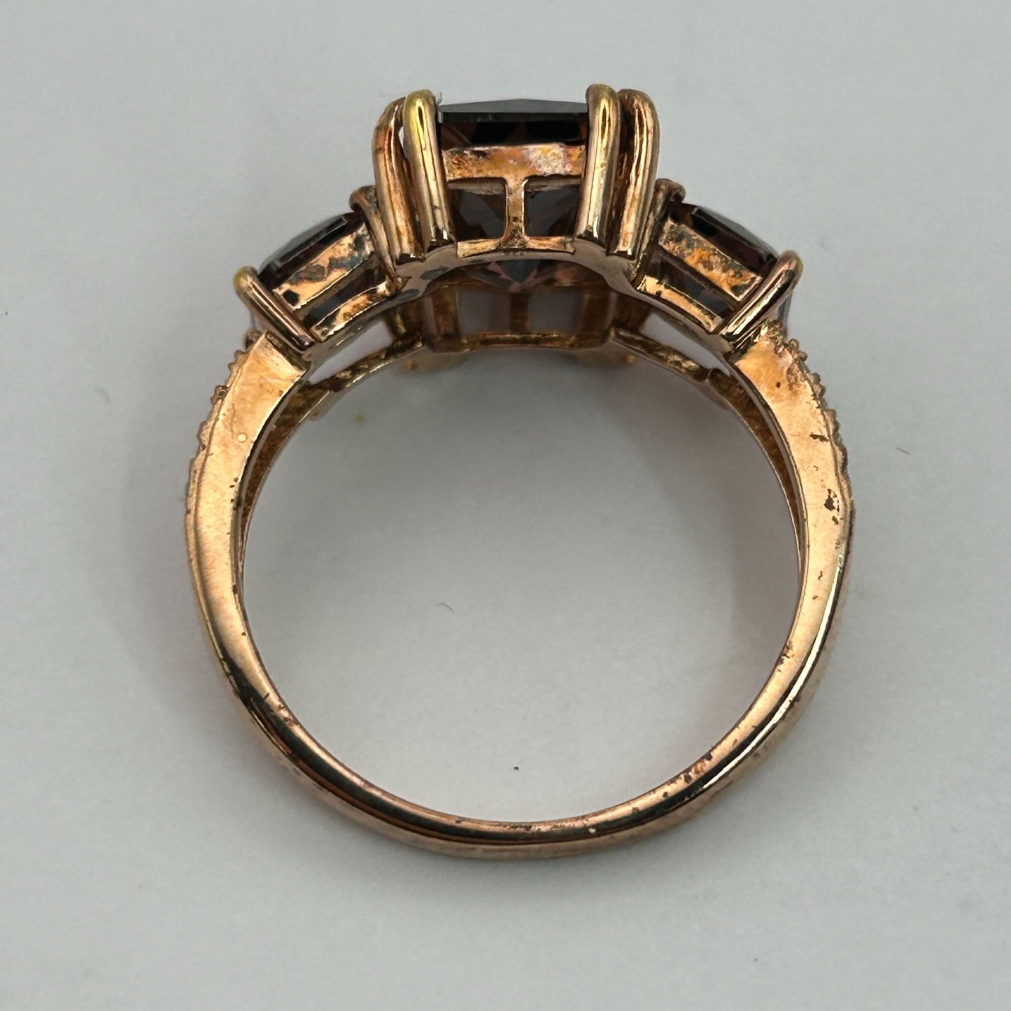 Blush And White Cubic Zirconia 18k Rose Gold Over Silver Ring 9.75ctw SIZE 8