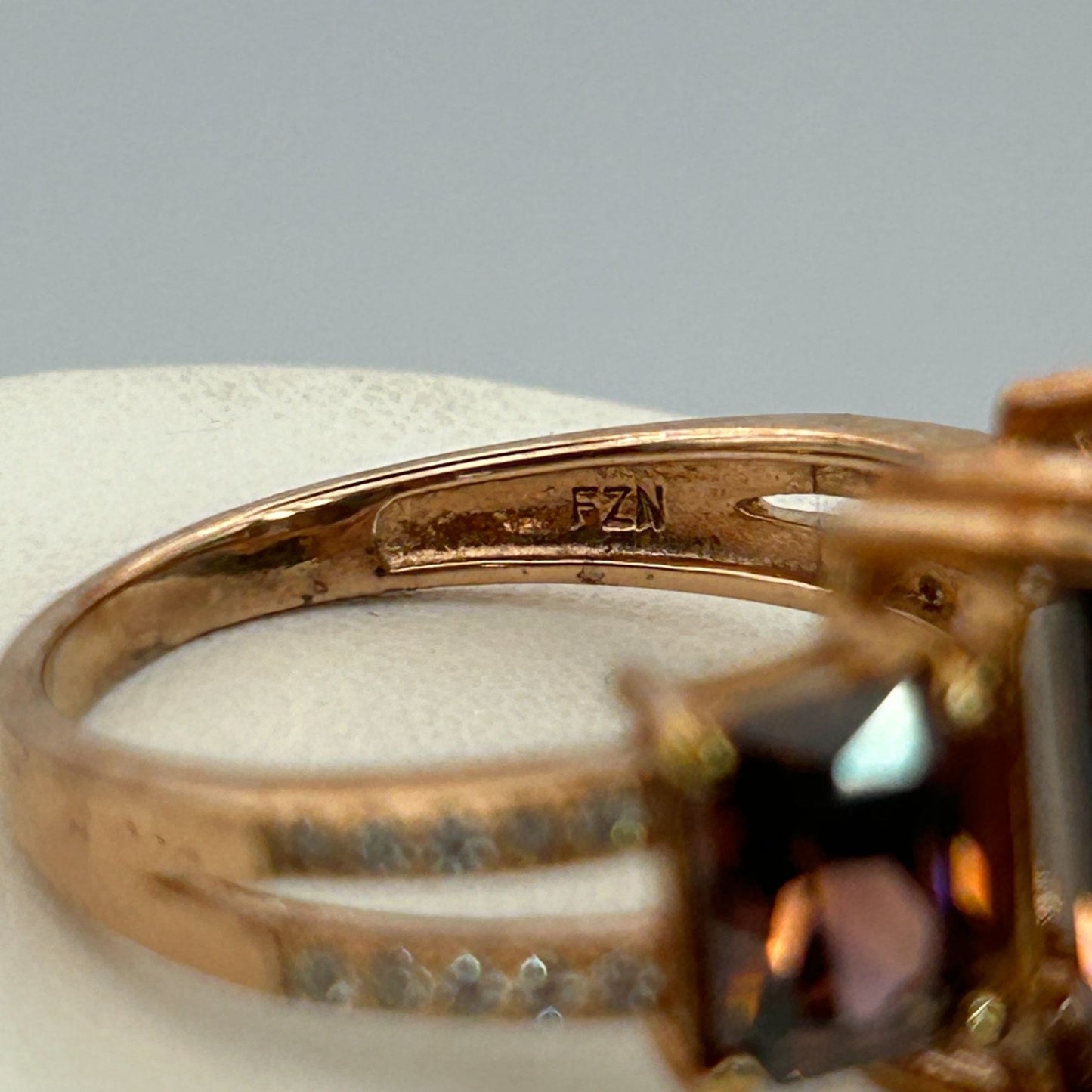 Blush And White Cubic Zirconia 18k Rose Gold Over Silver Ring 9.75ctw SIZE 8