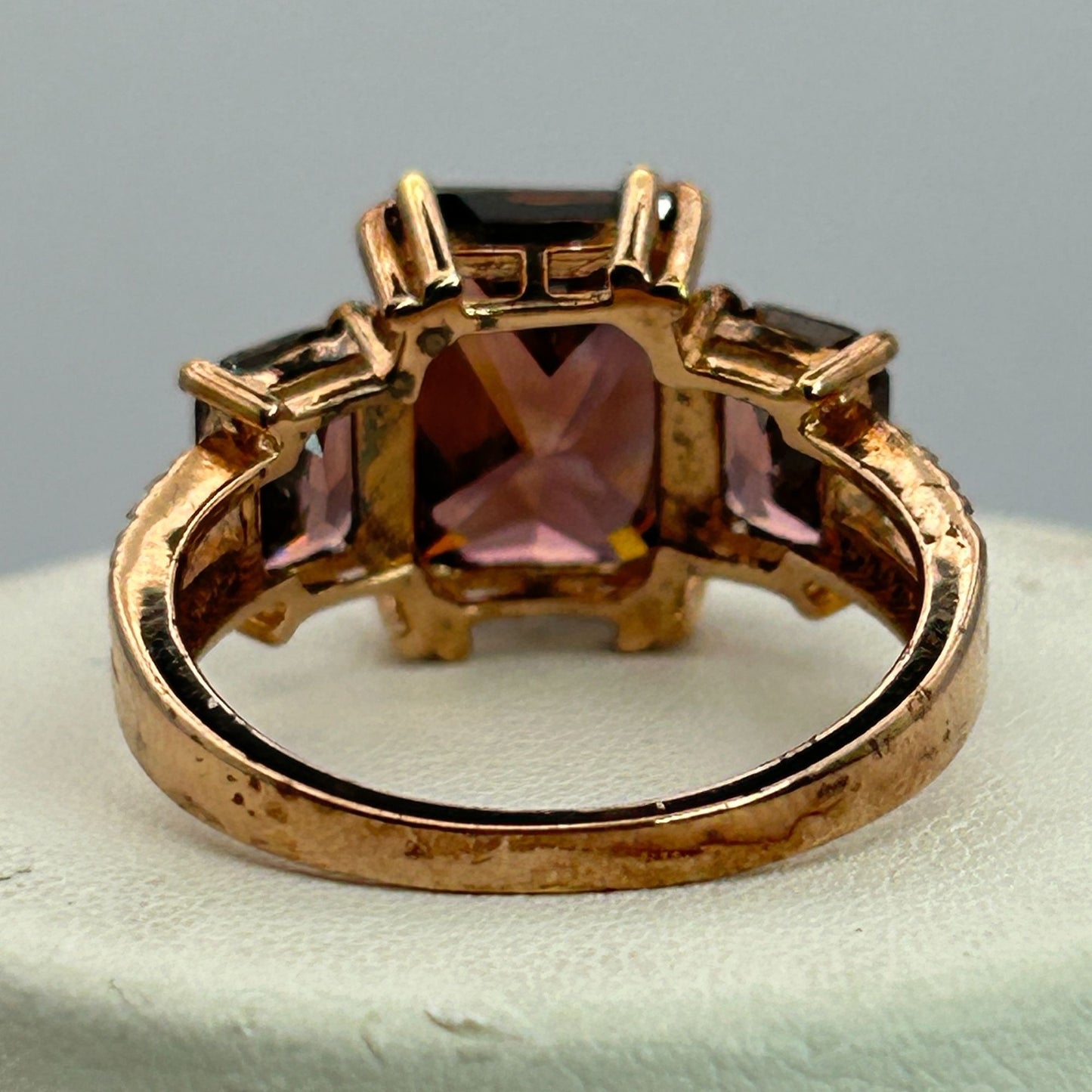 Blush And White Cubic Zirconia 18k Rose Gold Over Silver Ring 9.75ctw SIZE 8