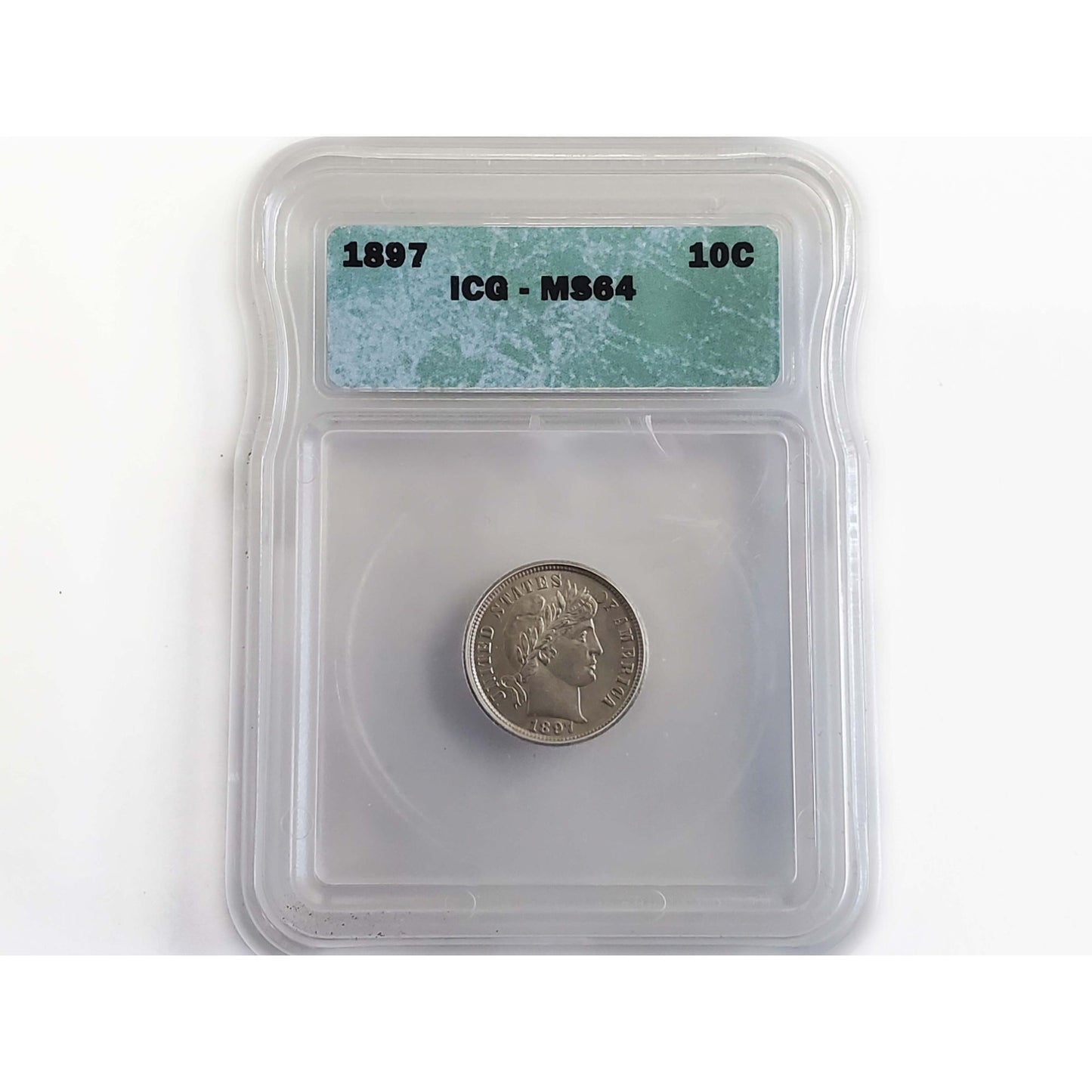1897 10C Barber Head Dime ICG MS64