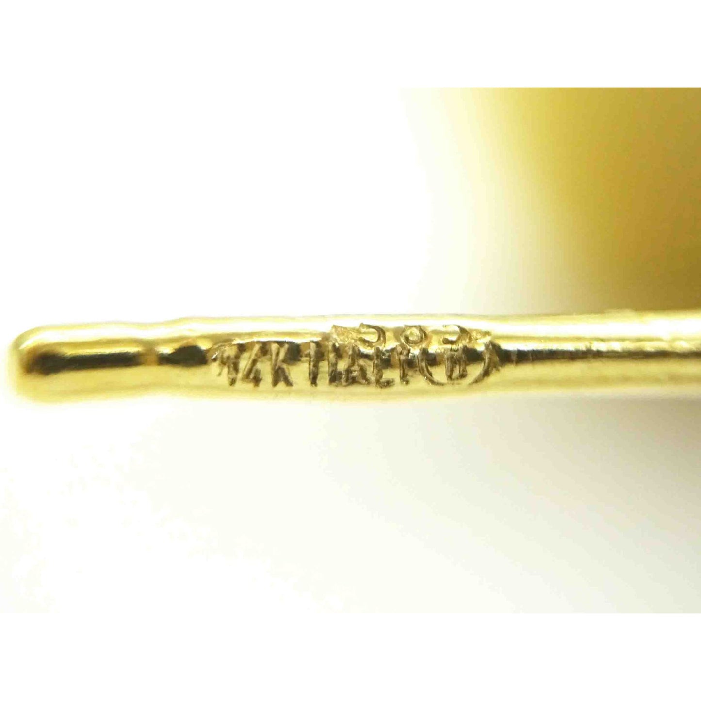 Burdick 11.4mm Wide Half Hoop Swirl Design Drop Earrings 14k Gold