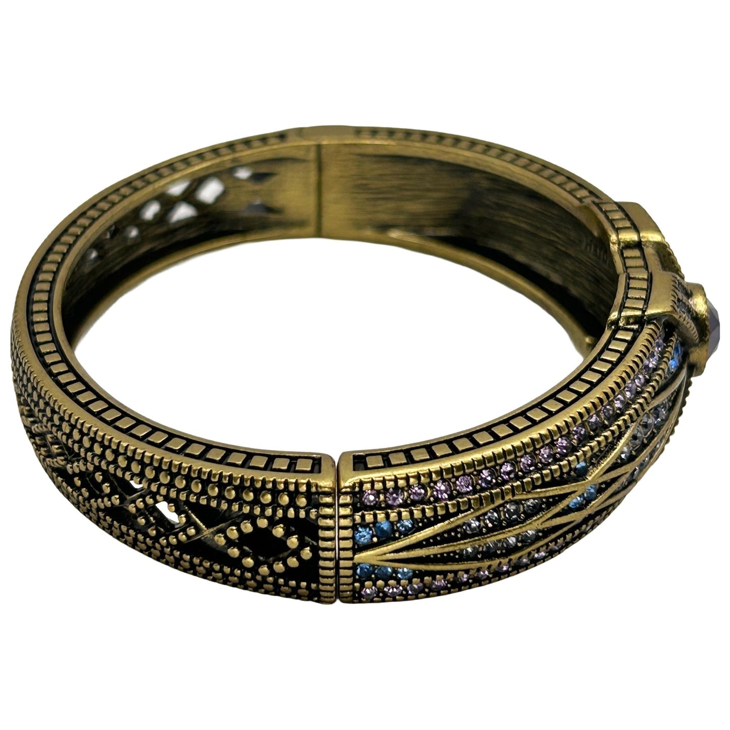 Heidi Daus Vintage "Tapered X" Red/ Purple/ Blue Crystal Cuff Bracelet