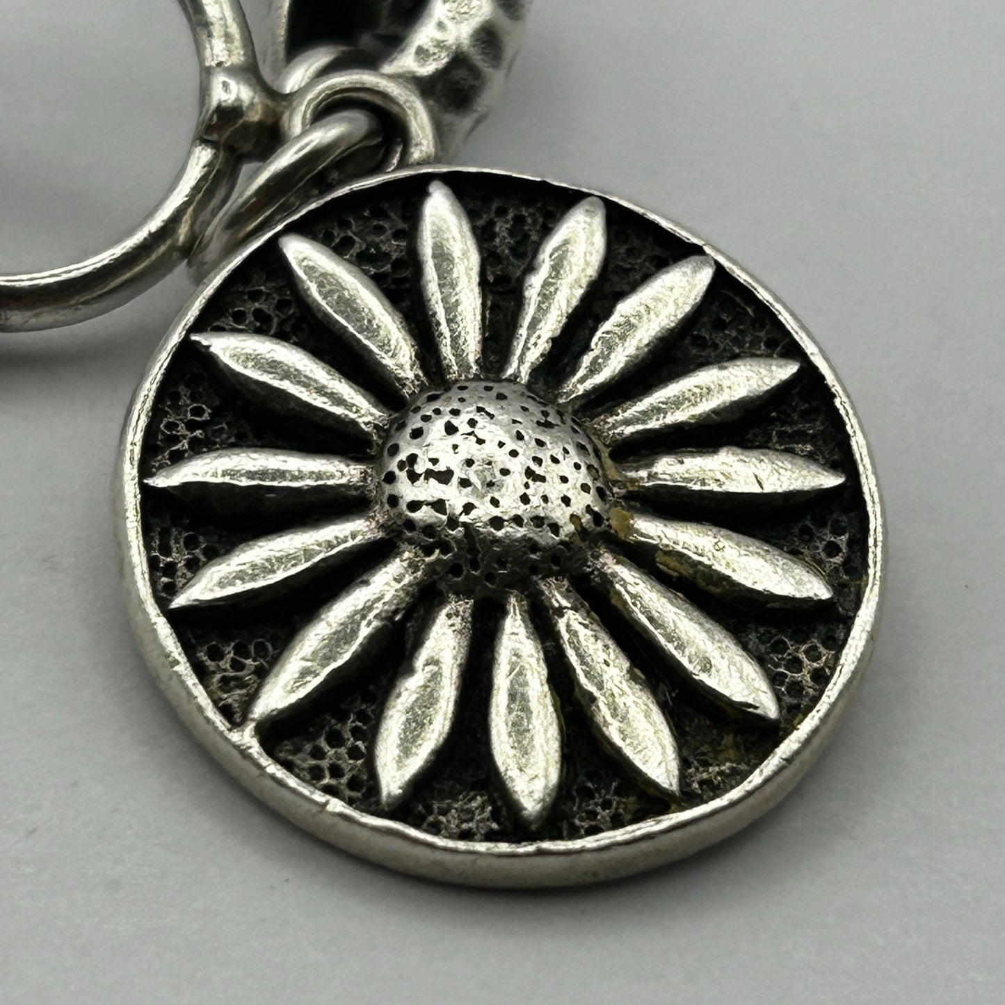 Exex Sterling Silver Sunflower Toggle Clasp Bracelet By Claudia Agudelo