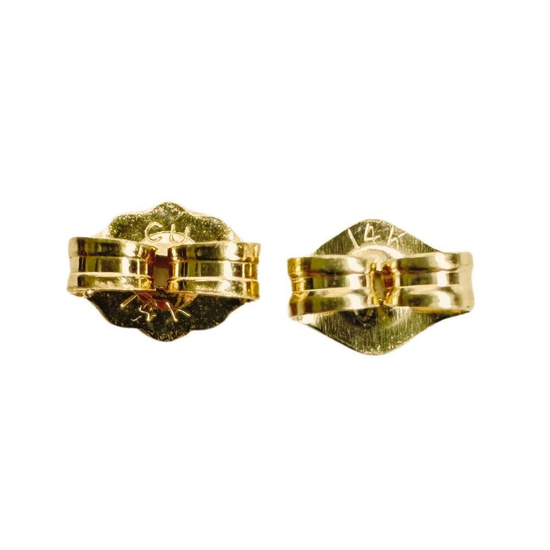 14K Yellow Gold Half Hoop Hollow Earrings