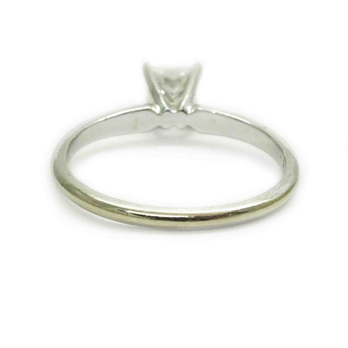 0.53 ctw Natural Princess Diamond Solitaire Band Ring 14k White Gold Size 6
