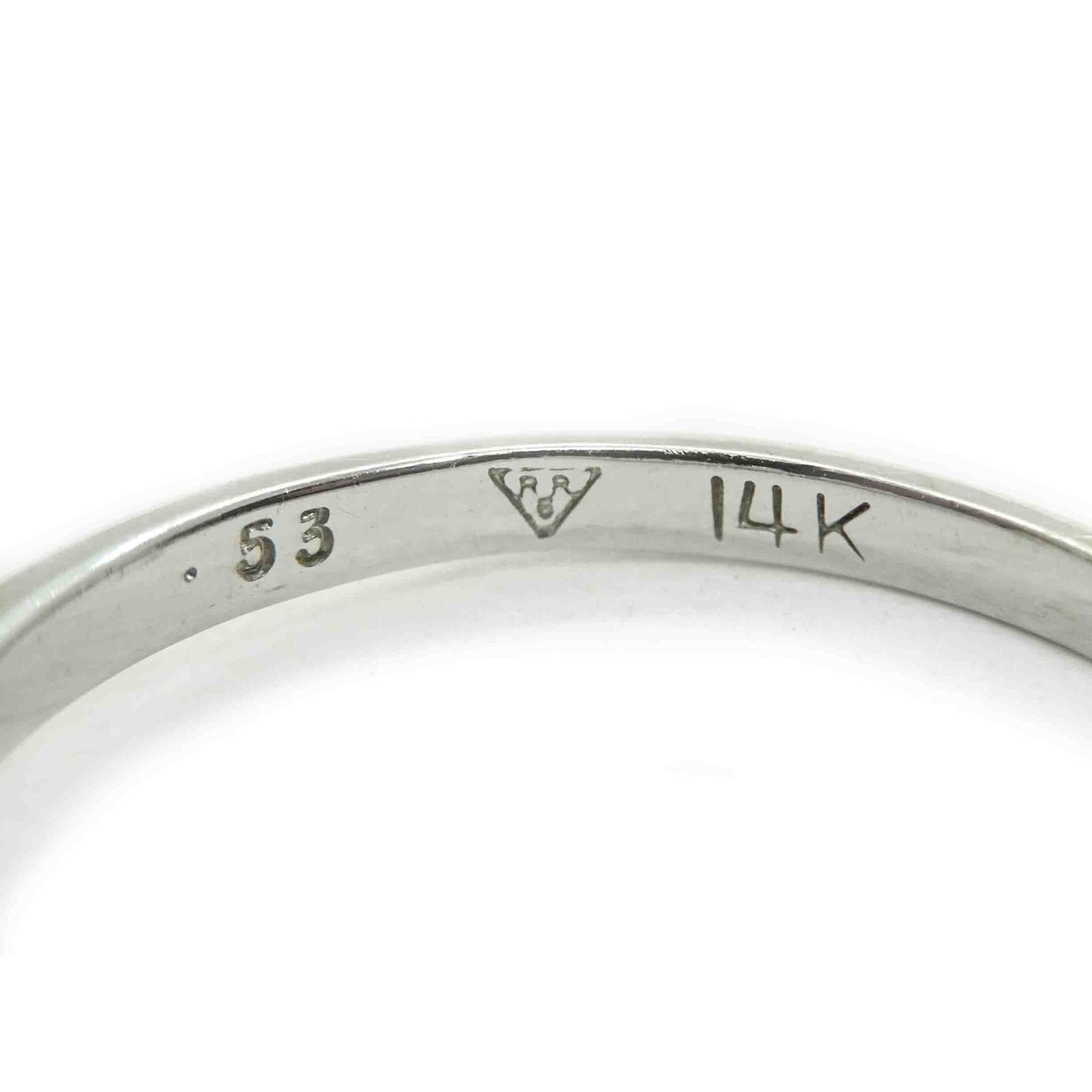 0.53 ctw Natural Princess Diamond Solitaire Band Ring 14k White Gold Size 6