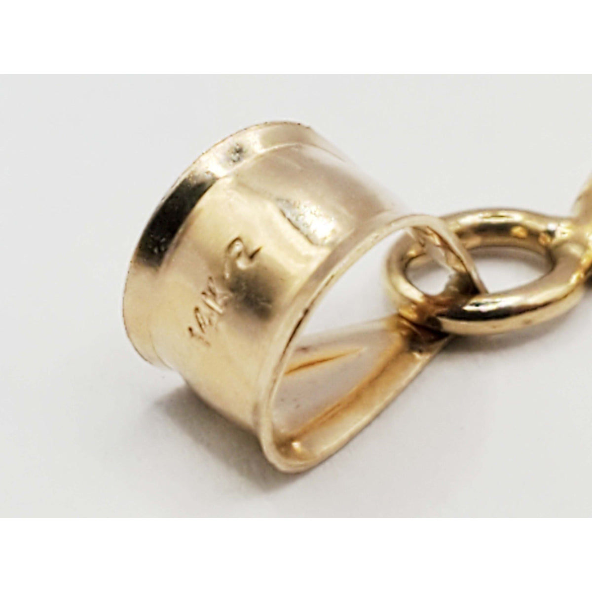 Crucifix Religious Pendant Round Tube Slant Ends Dia-Cut Finish 14k Gold