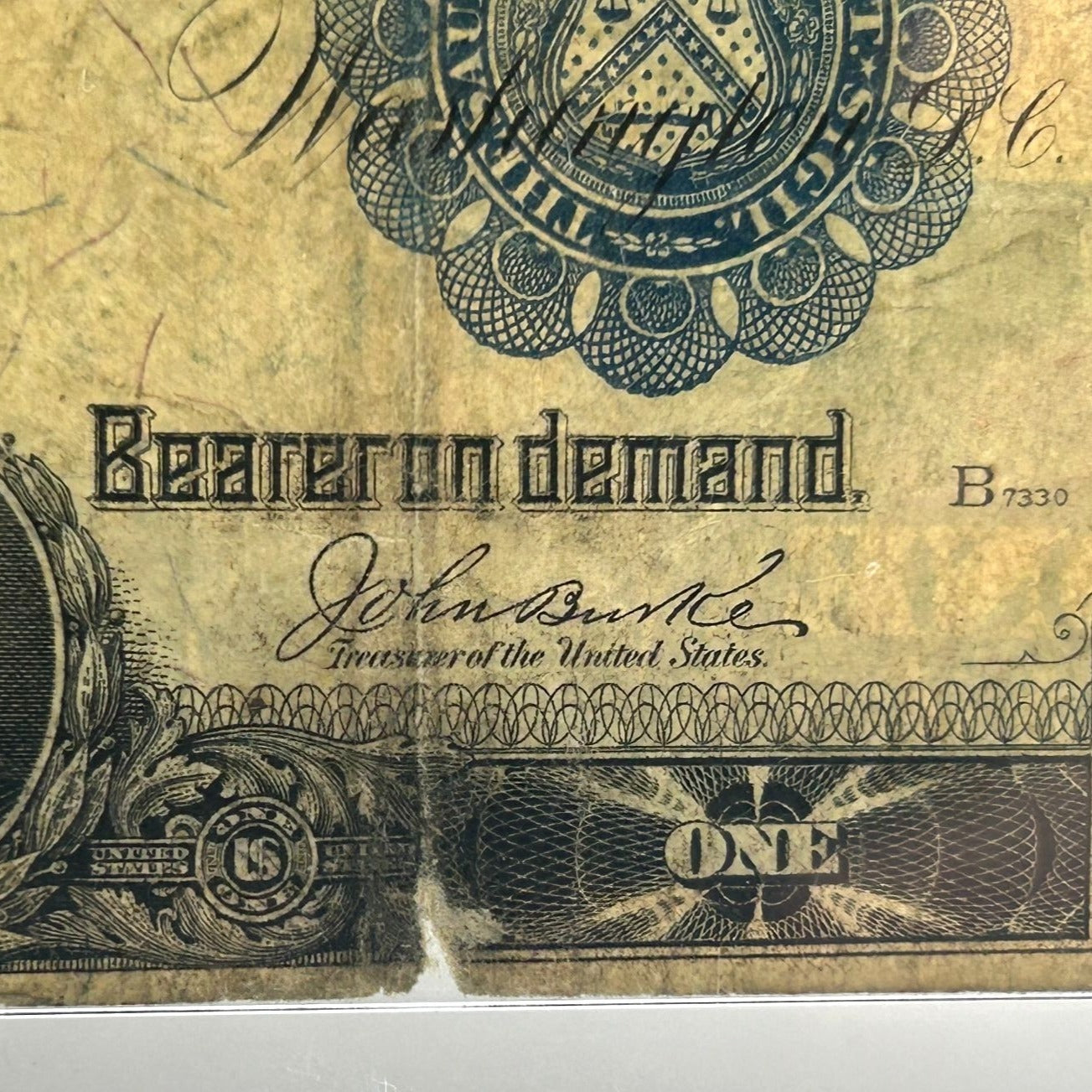 1899 U.S. $1 Large Black Eagle Silver Certificate, Blue Seal D39901546A