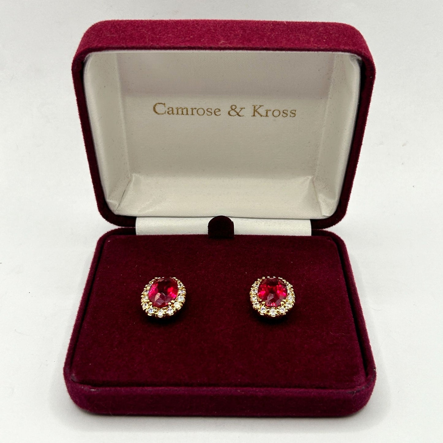 Camrose & Kross JBK Simulated Ruby & Rhinestone Stud Earrings