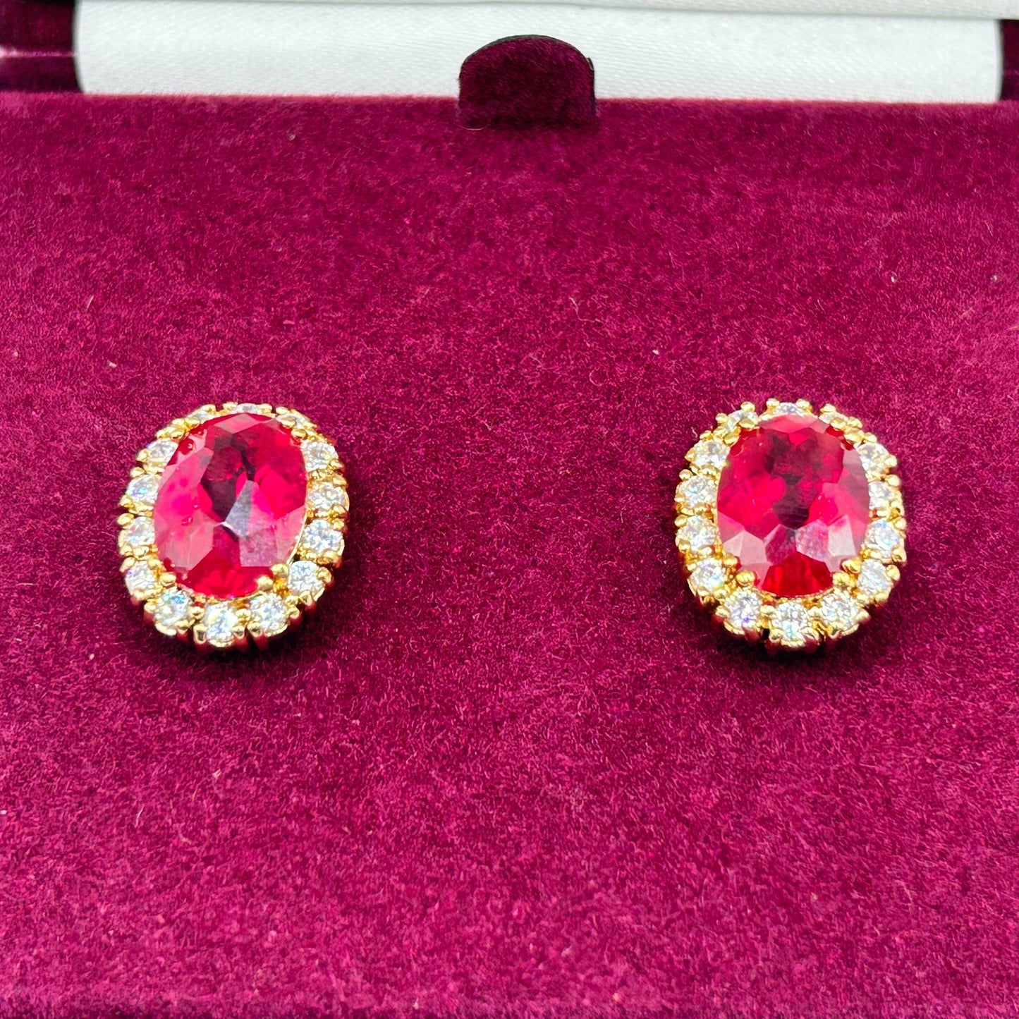 Camrose & Kross JBK Simulated Ruby & Rhinestone Stud Earrings