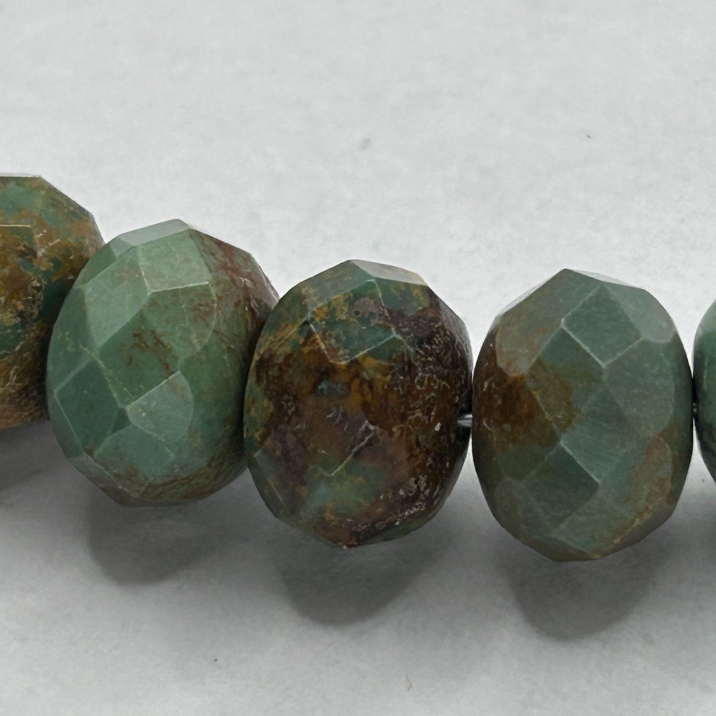 African Turquoise 9.5mm Faceted Bead Necklace 28"