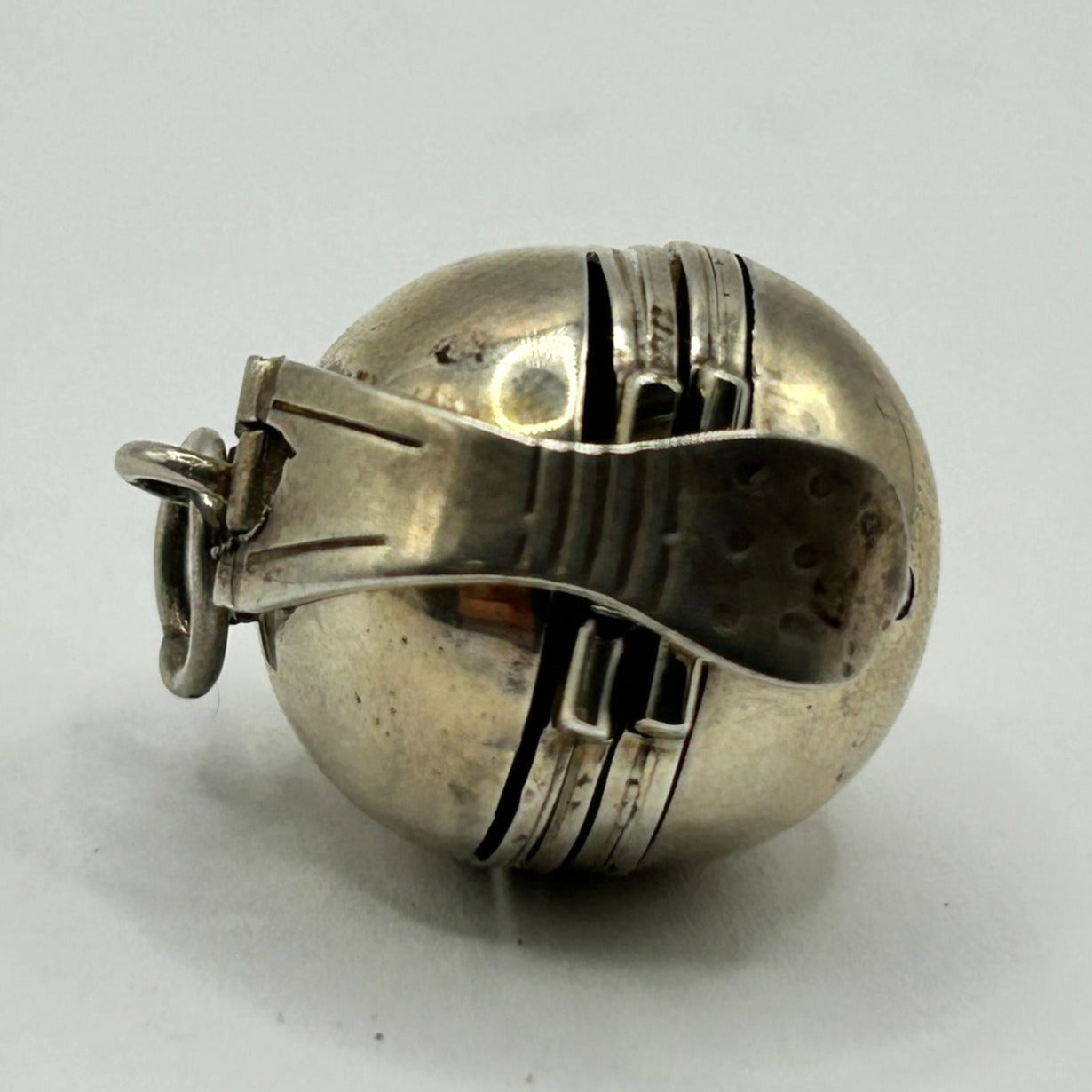 Vintage 925 Sterling Silver Pendant Locket Photo Ball Mexico