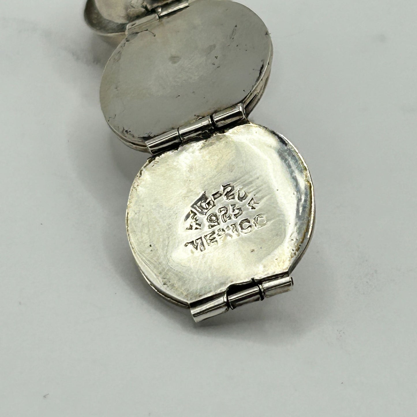 Vintage 925 Sterling Silver Pendant Locket Photo Ball Mexico