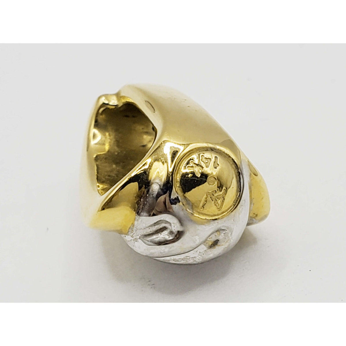 Two-Tone Shrimp Rib Style Slide Pendant 14k Yellow & White Gold