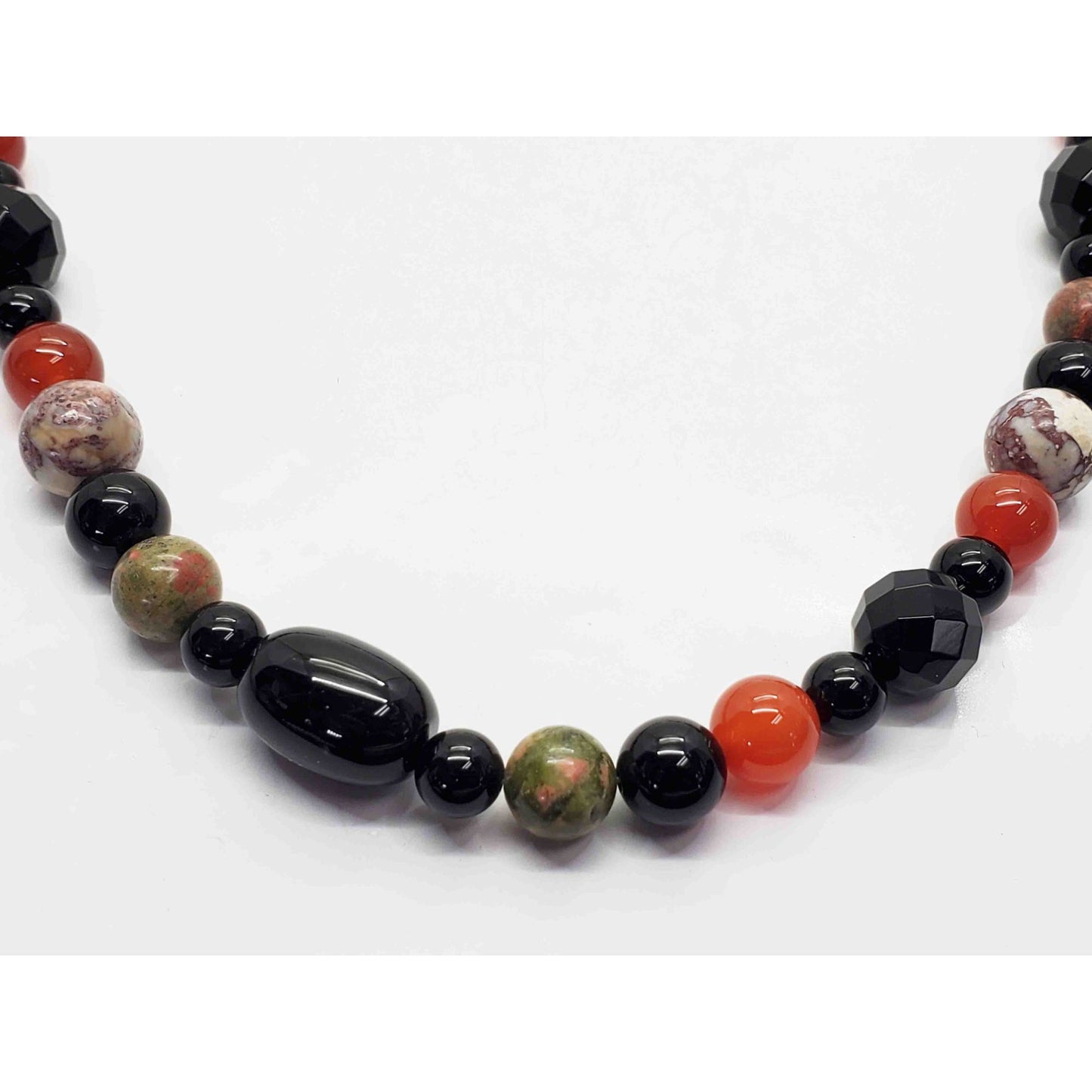 Jay King Unakite Onyx Carnelian Agate Jasper Tiger Eye Bead Necklace 36"