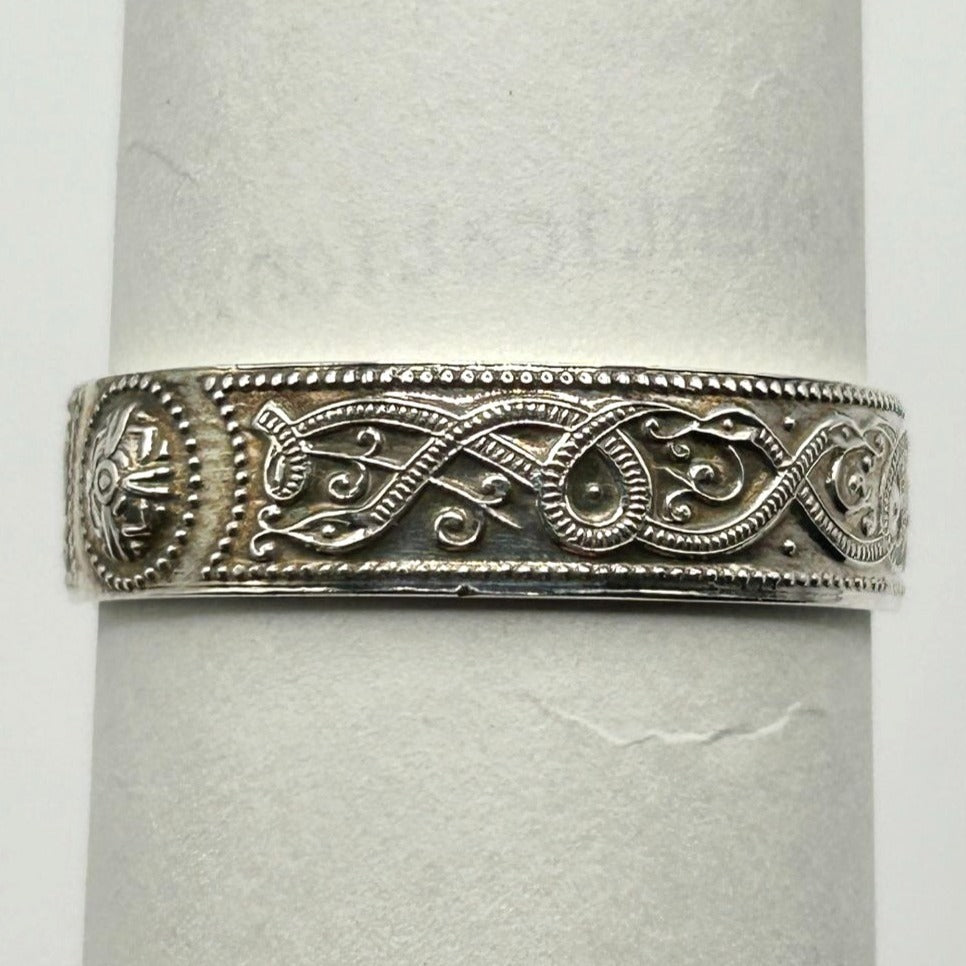 Sterling Silver 9mm Band Celtic Warrior Men's Ring Size 13.5 - My Irish Jeweler