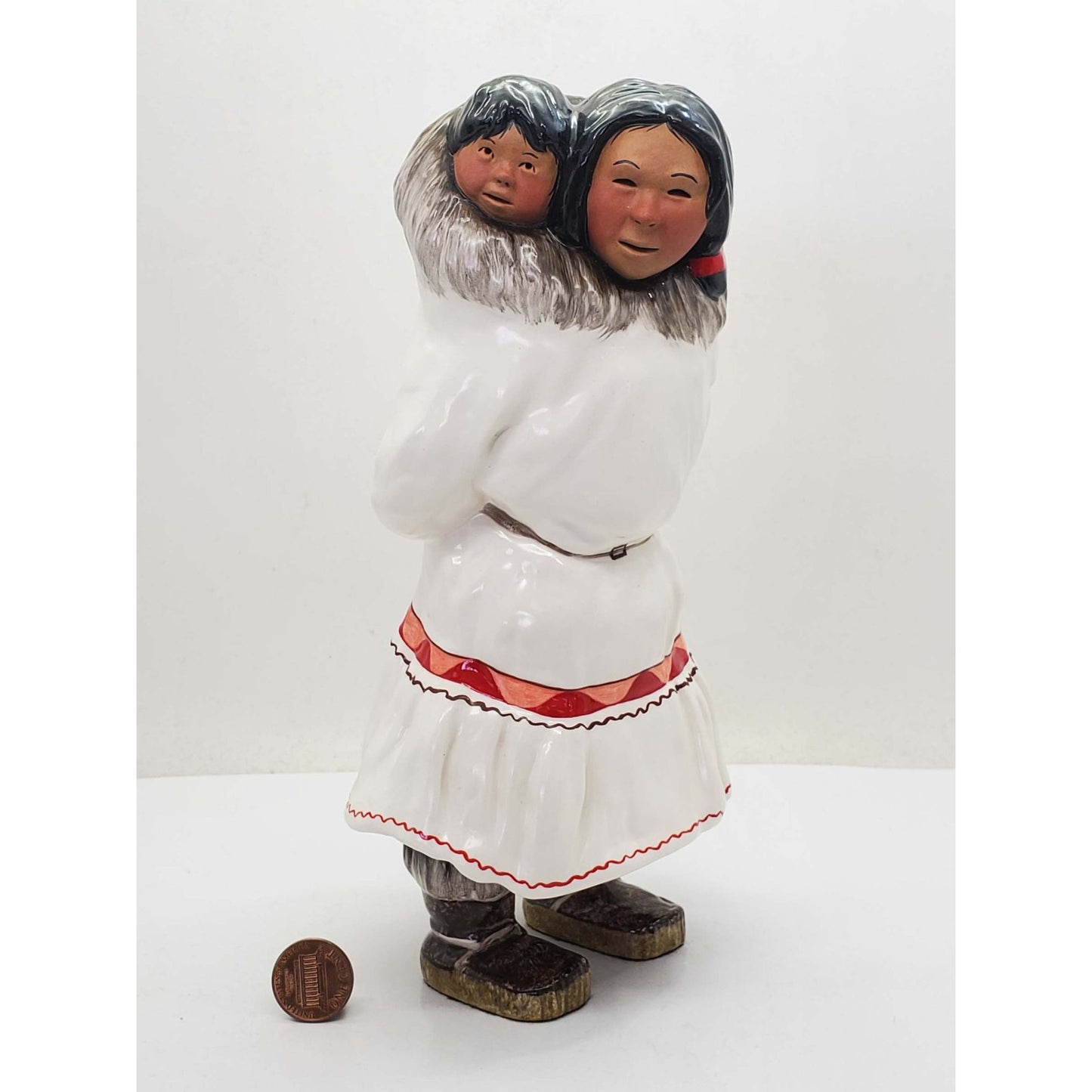 C. Alan Johnson 1962 Anna Mother Baby Papoose White Parka Alaskan Inuit Eskimo