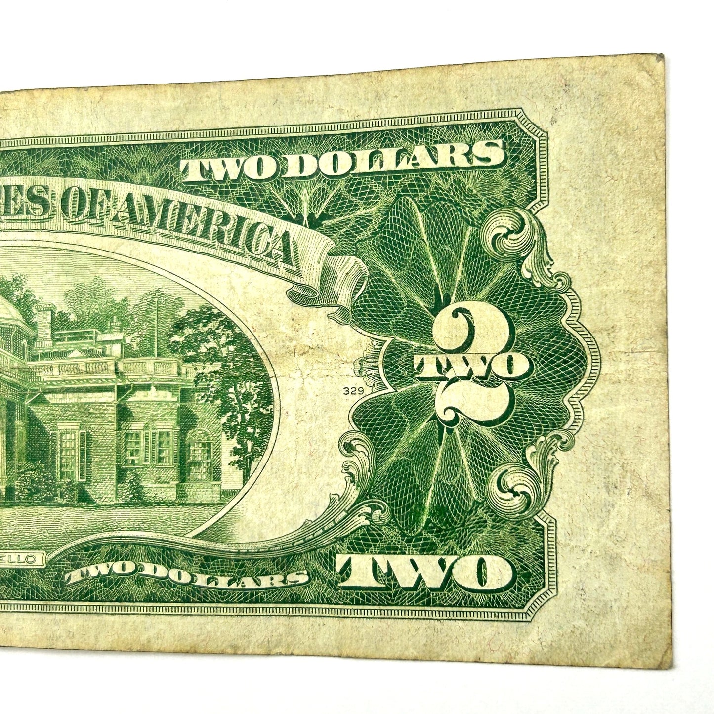 1928-F $2 Two Dollar Bill Red Seal United States Note - Off Center Error