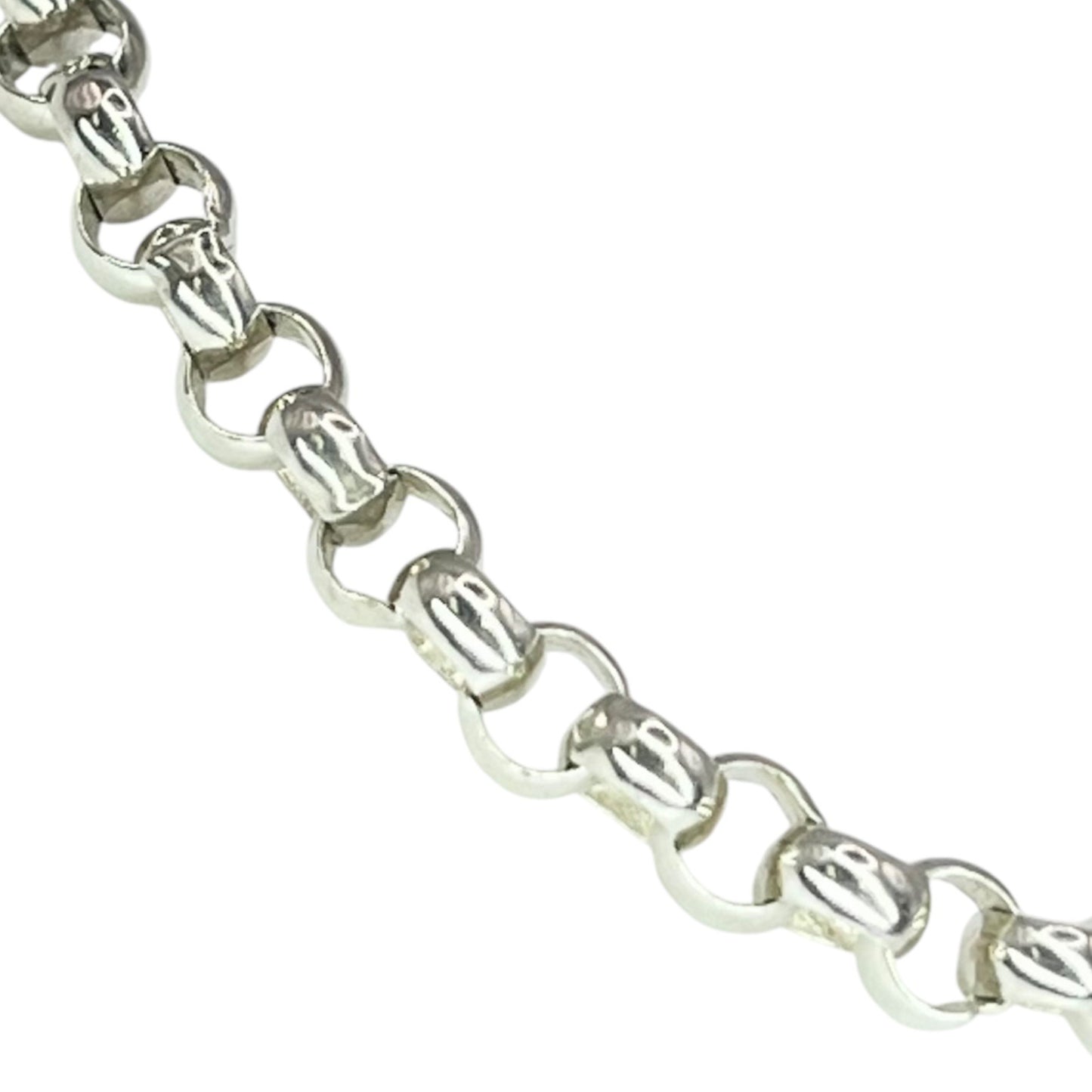835 Silver Rolo Belcher Chain Bracelet 3mm Round Classic Minimalist