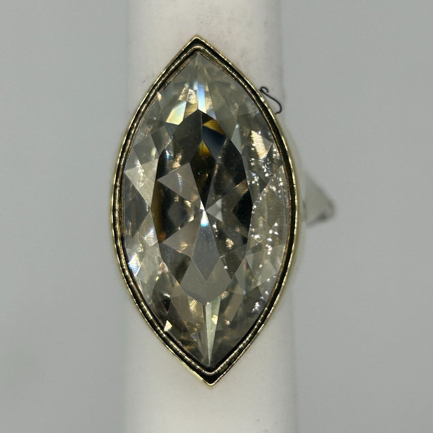 St John Designer Signed Marquise-Cut Rhinestone Ring SIZE 8.25