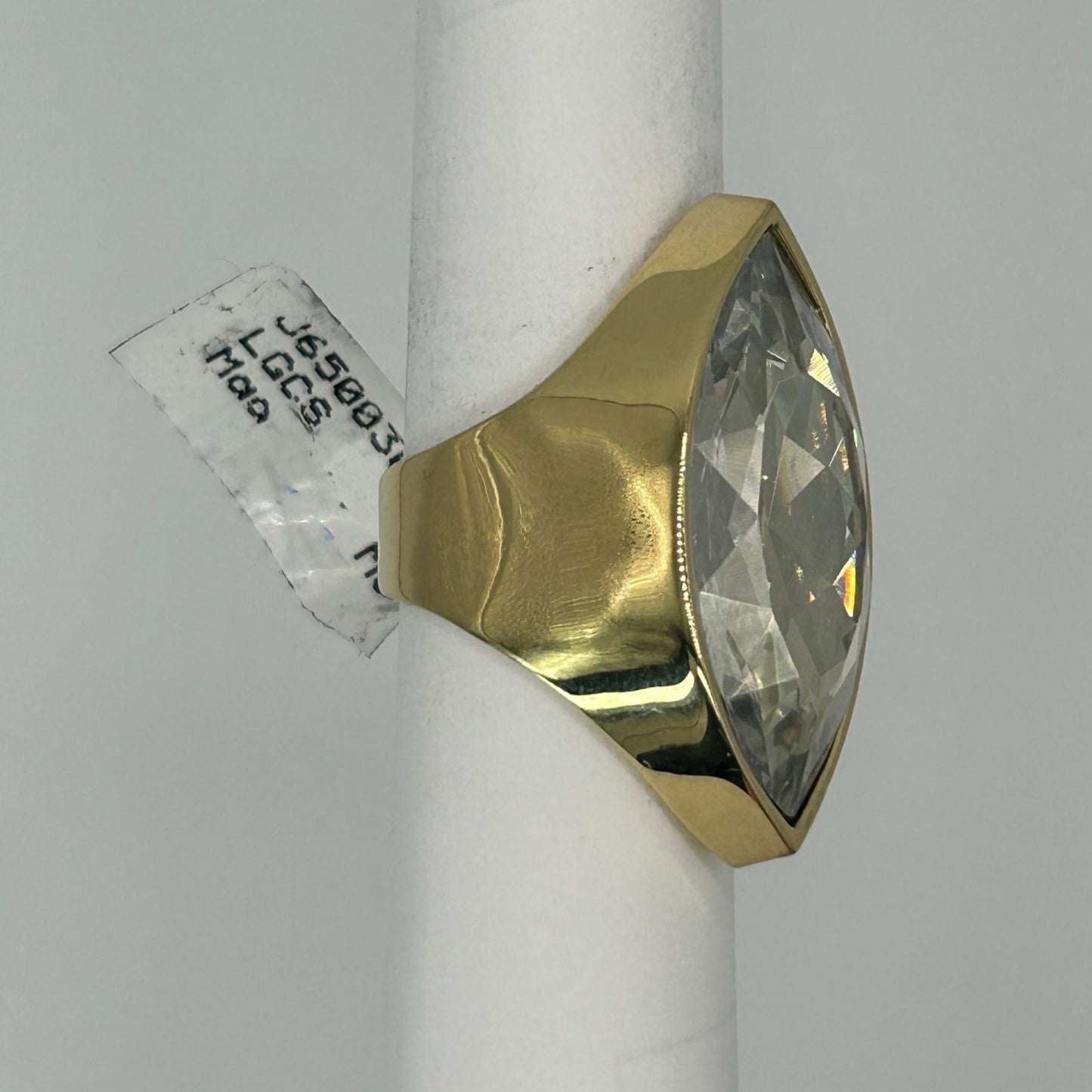 St John Designer Signed Marquise-Cut Rhinestone Ring SIZE 8.25