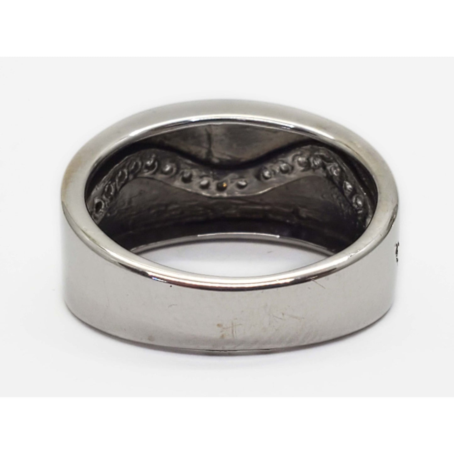 0.08 ctw Diamond Wave Setting Band Ring 14k White Gold Size 7.5