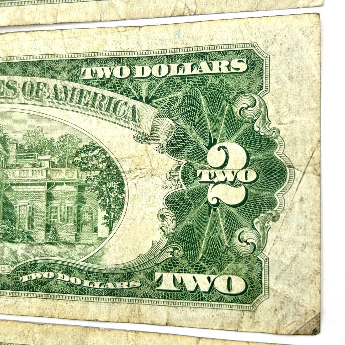 LOT OF 3 Series of 1928-F $2 Two Dollar Bill Red Seal United States Note