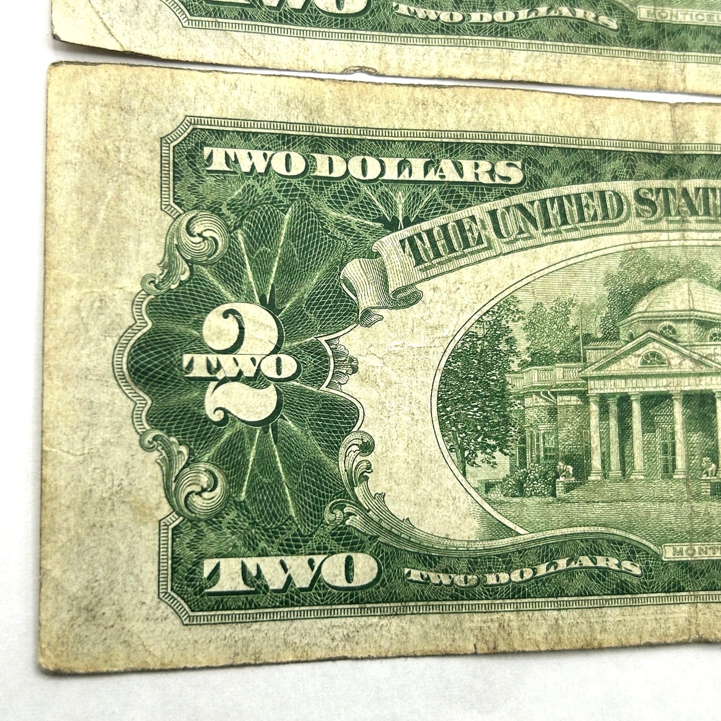 LOT OF 3 Series of 1928-F $2 Two Dollar Bill Red Seal United States Note