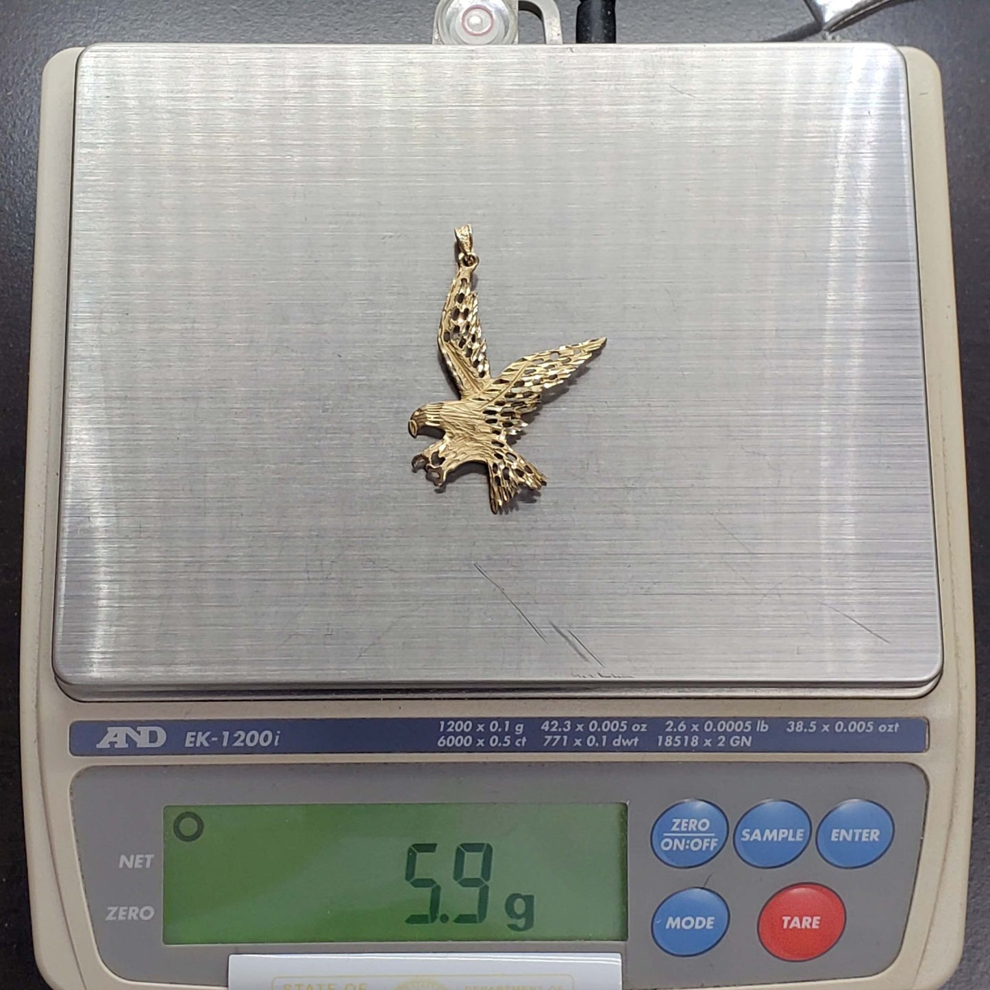 Soaring Eagle Filigree Pendant 14k Gold