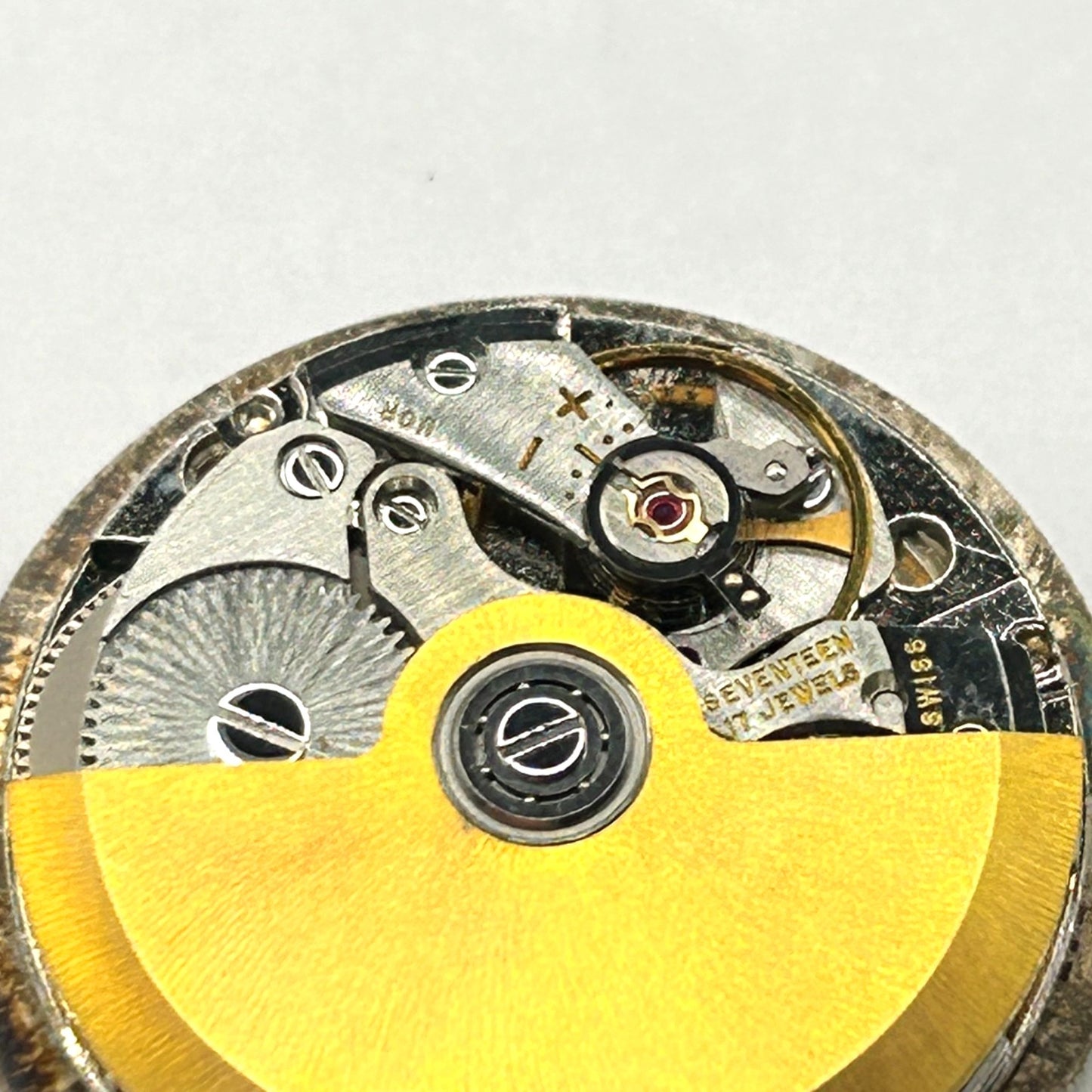 Vintage 30mm Rado 17 Jewel Men's Automatic Watch Head 18k Gold - WORKING