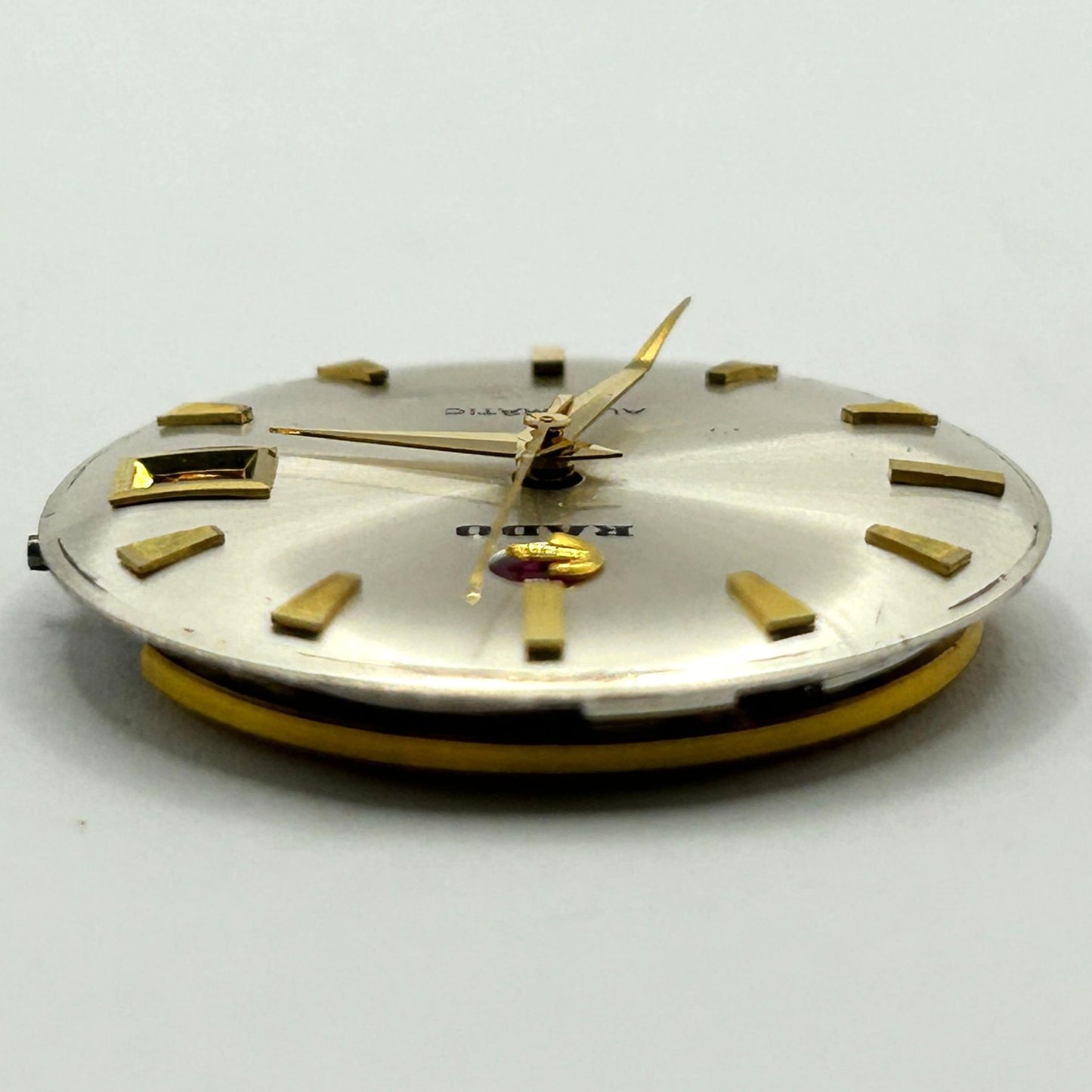 Vintage 30mm Rado 17 Jewel Men's Automatic Watch Head 18k Gold - WORKING