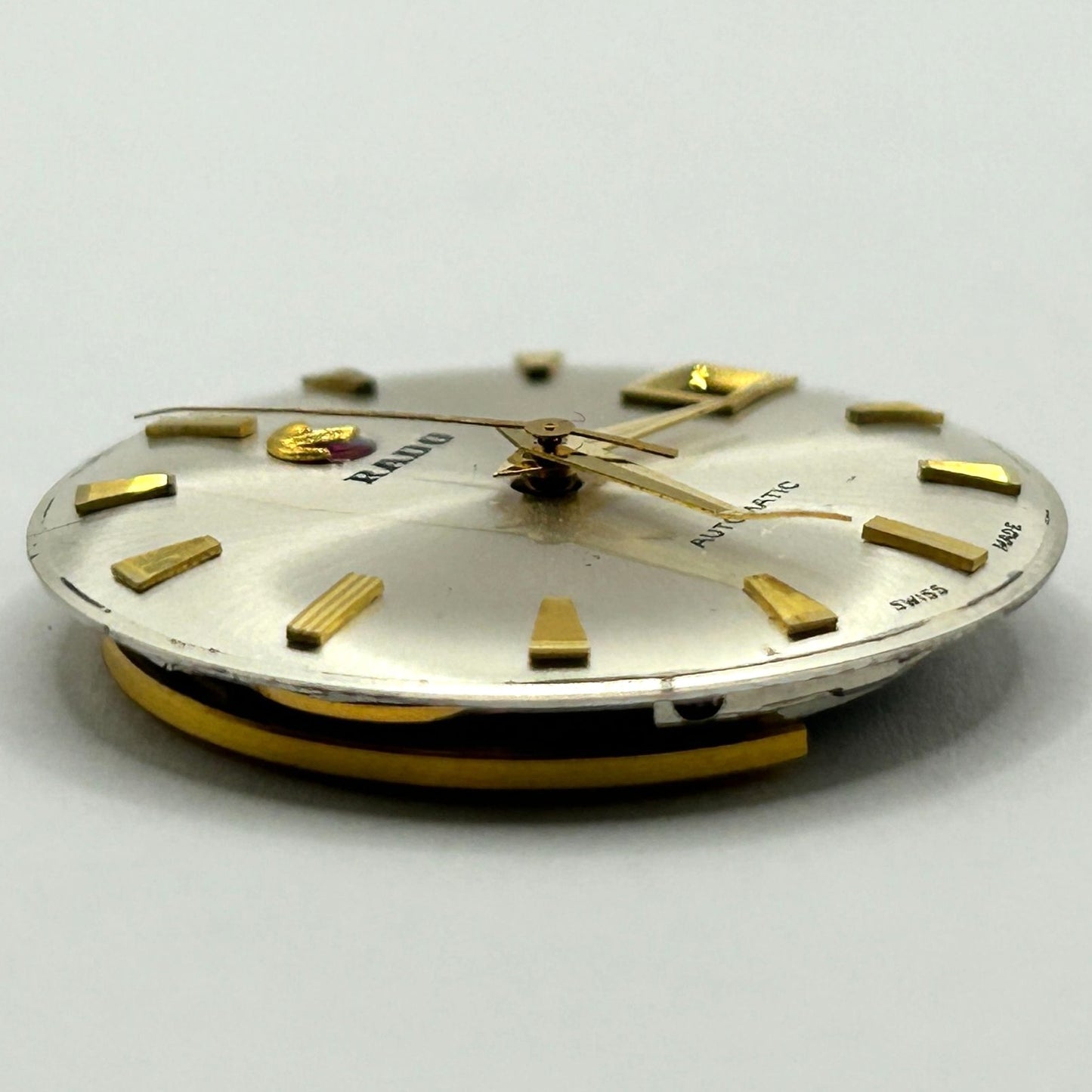 Vintage 30mm Rado 17 Jewel Men's Automatic Watch Head 18k Gold - WORKING