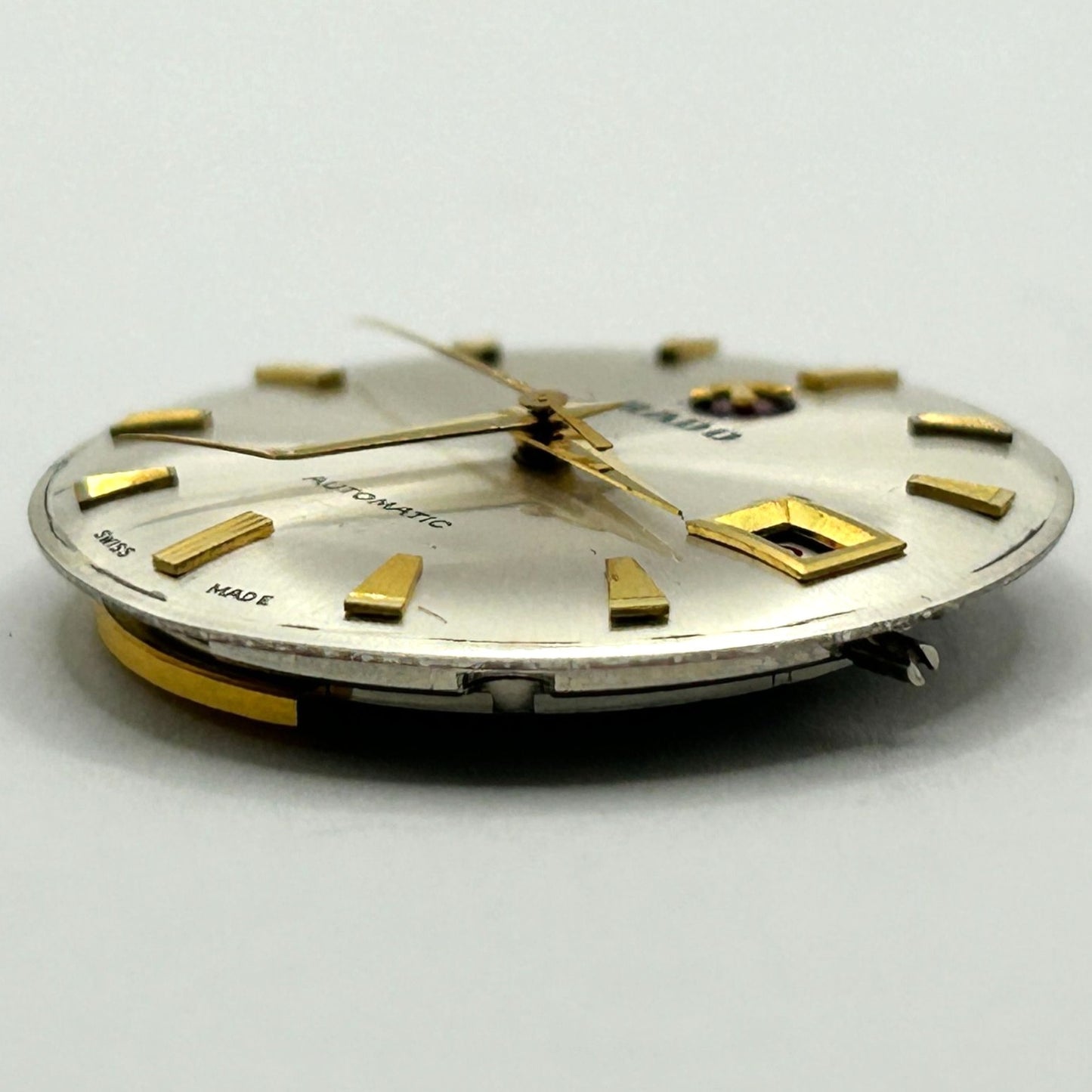 Vintage 30mm Rado 17 Jewel Men's Automatic Watch Head 18k Gold - WORKING
