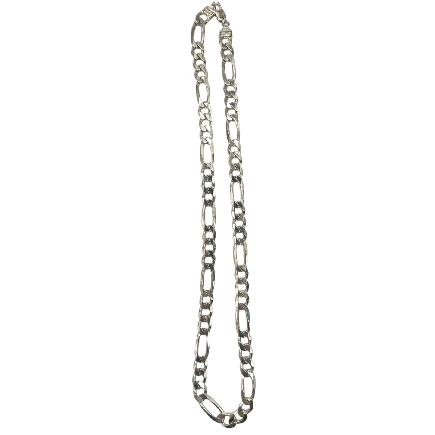 925 Italy Sterling Silver Men's Figaro Chain Necklace 22 Inch 10mm Classic