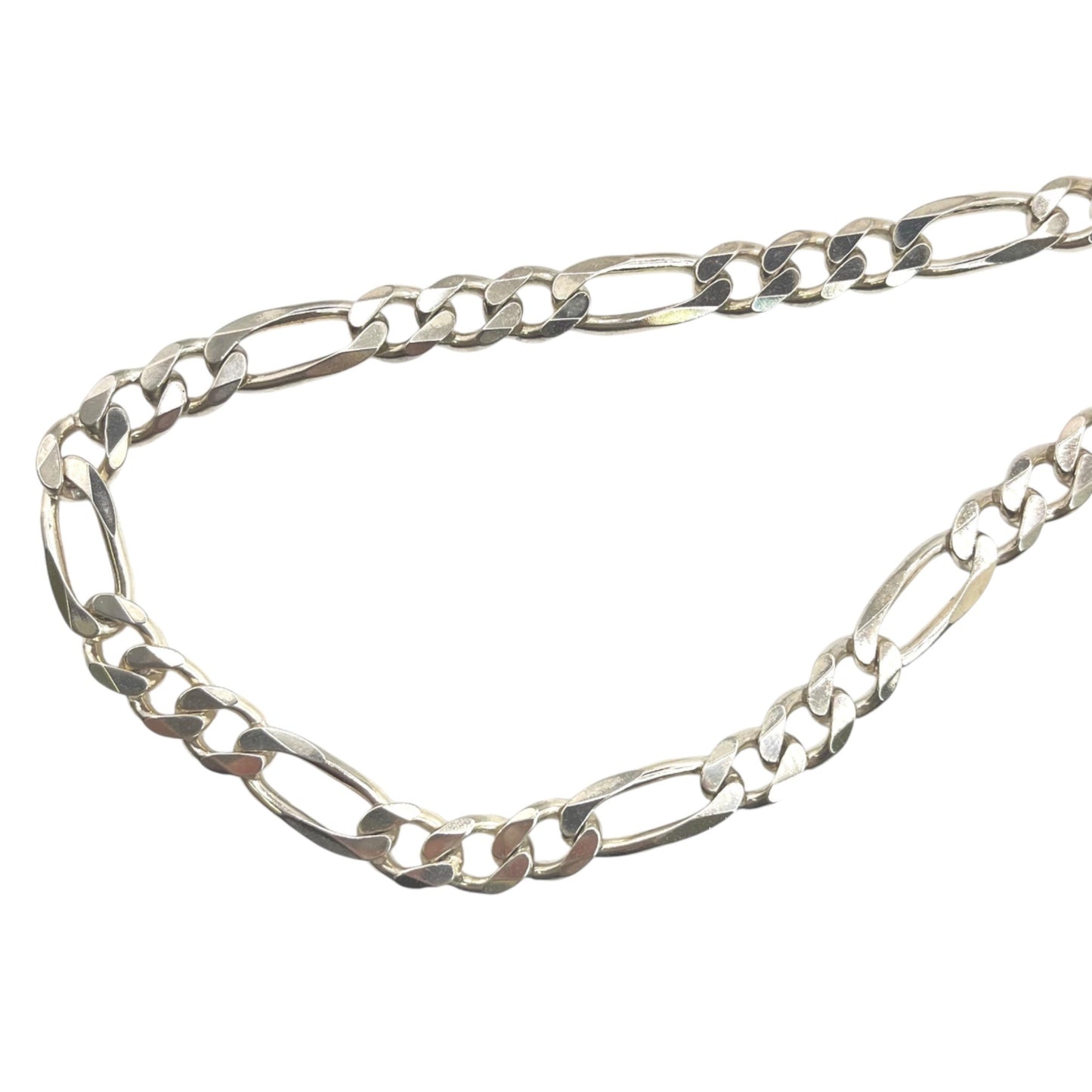 925 Italy Sterling Silver Men's Figaro Chain Necklace 22 Inch 10mm Classic