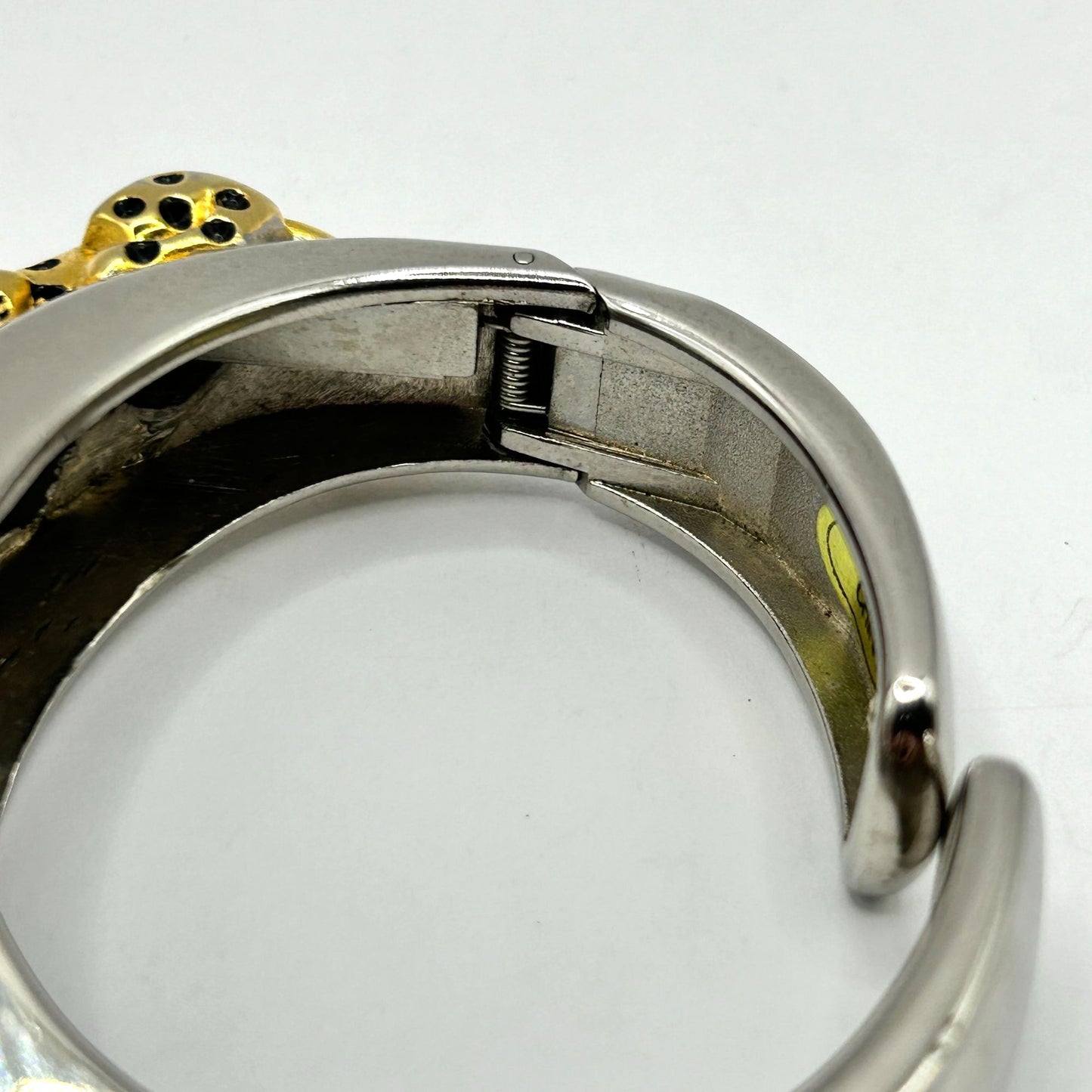 Vintage Collezio Rhinestone Leopard Cocktail Hinged Watch - WORKING